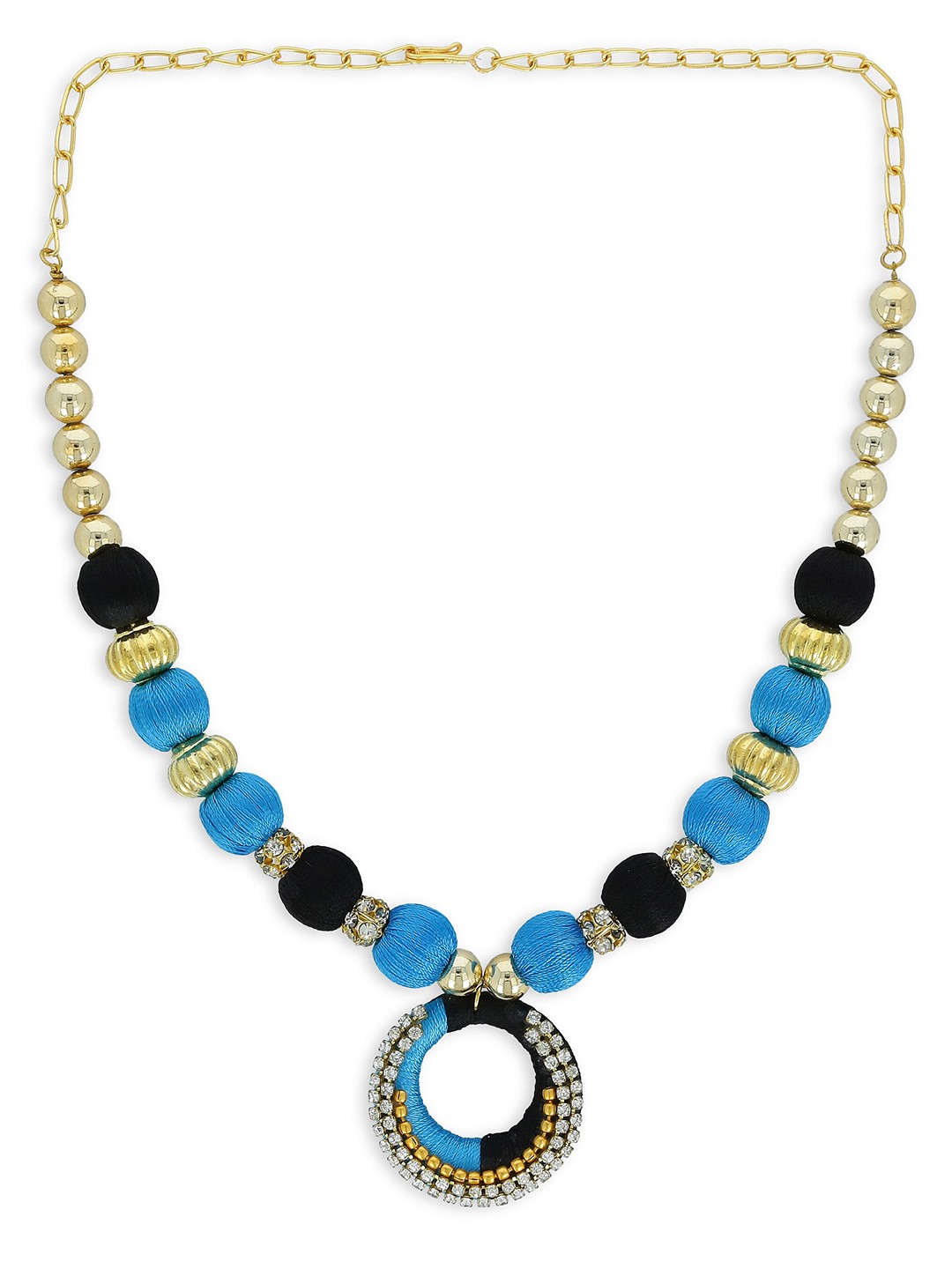 

AKSHARA Blue & Gold-Toned Handcrafted Choker Necklace