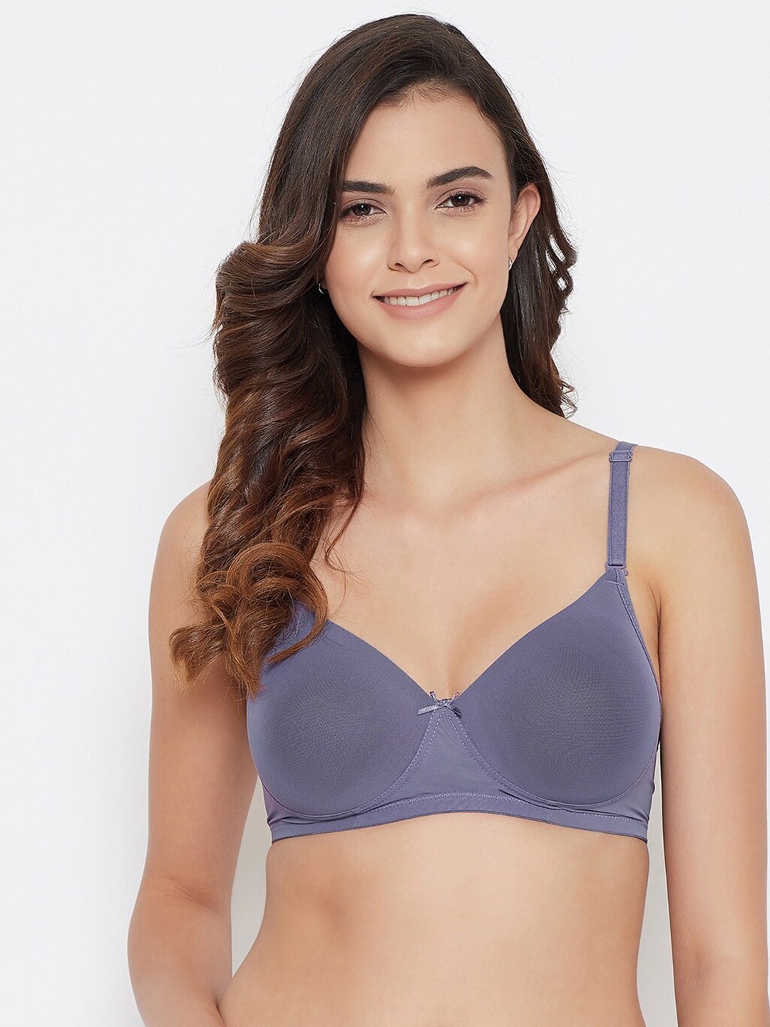 

Clovia Purple Full Coverage Lightly Padded T-shirt Bra- BR1480F1236E