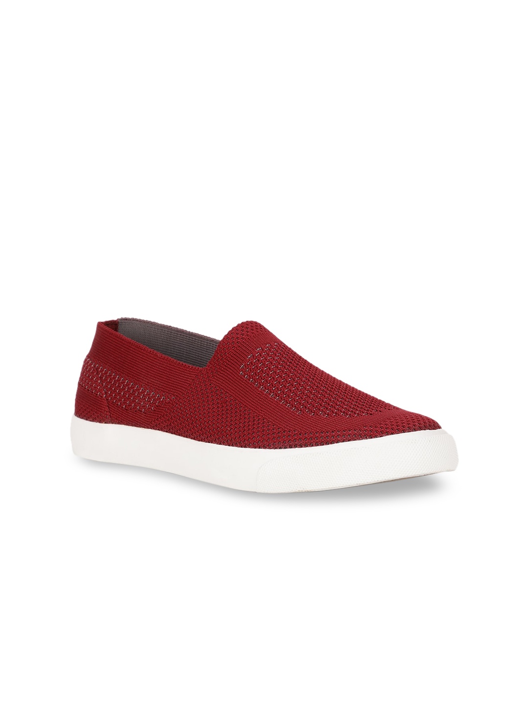 

North Star Women Red Perforations Slip-On Sneakers