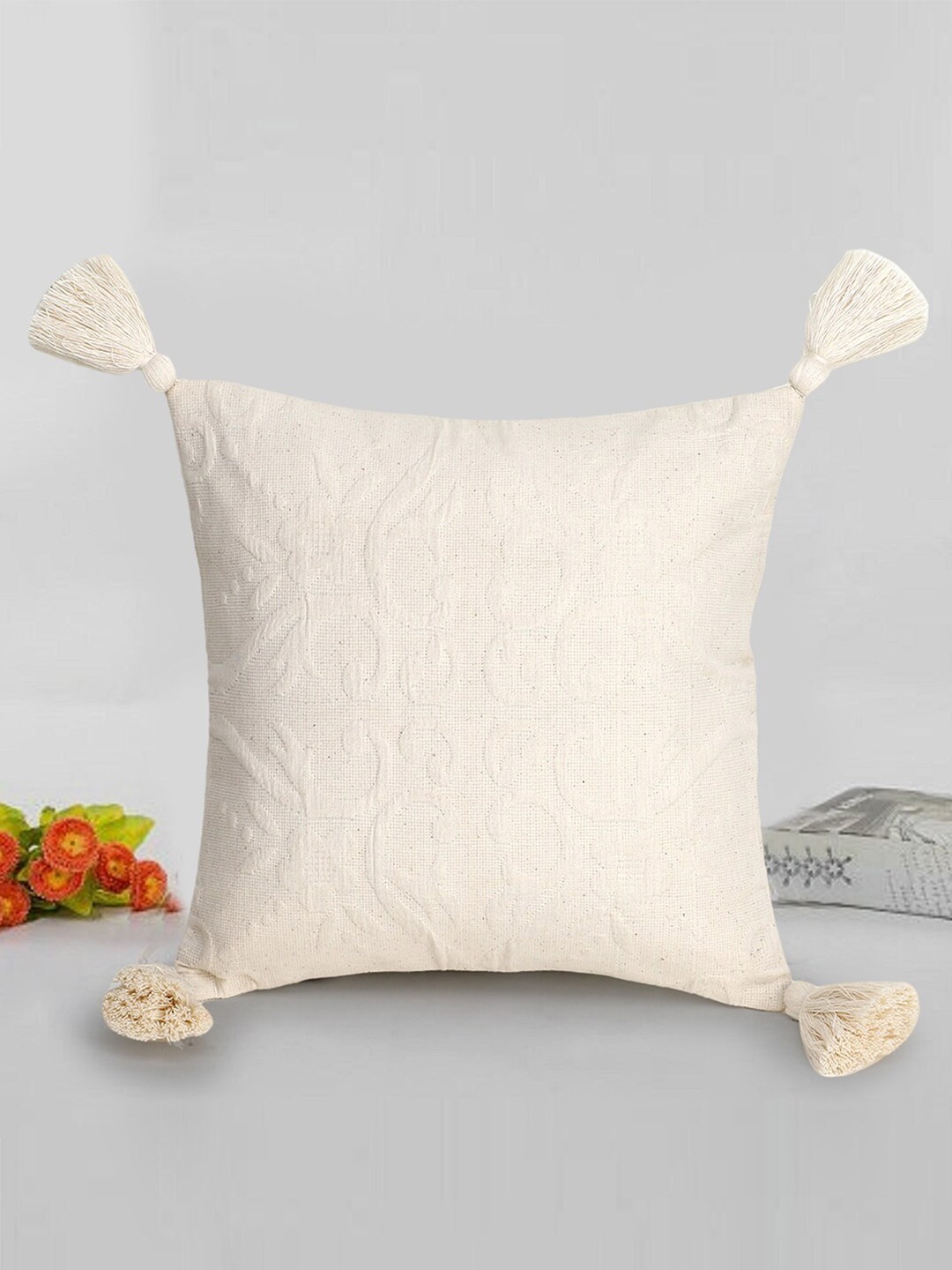 

Mezposh Off White Square Cushion Covers