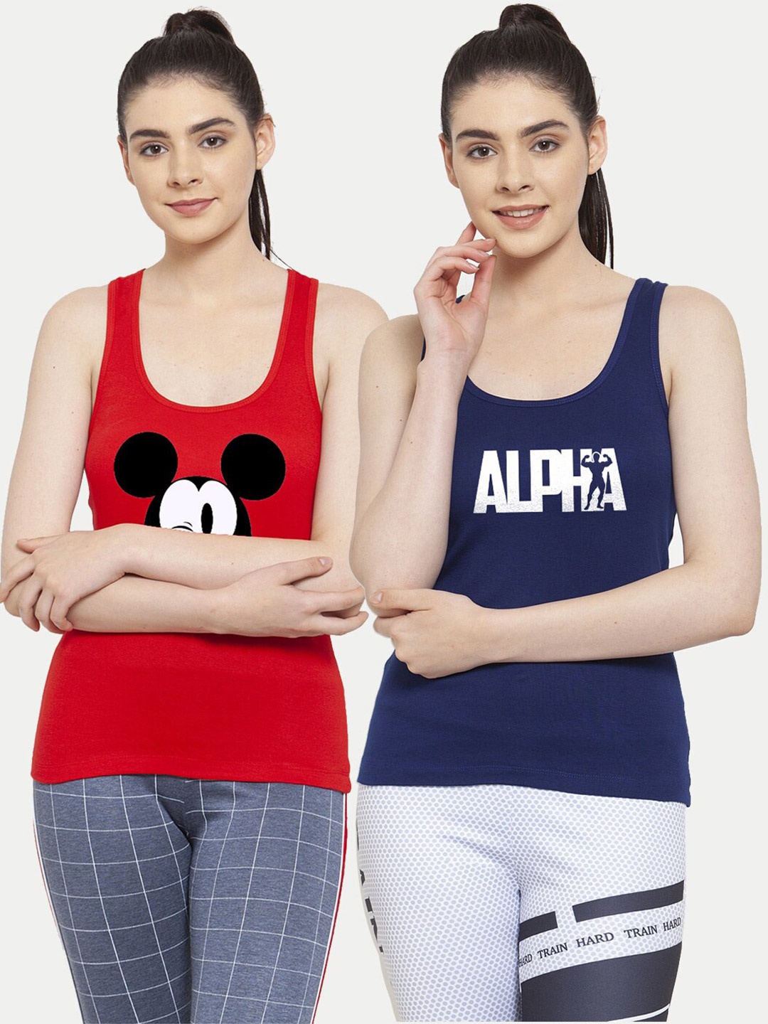 

Friskers Pack Of 2 Red & Blue Tank Top