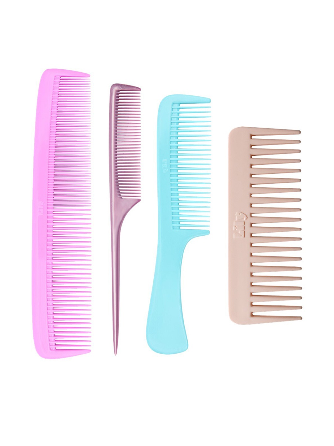 

LILY Unisex Multicolor Set of 4 Grooming Hair Combs, Multi