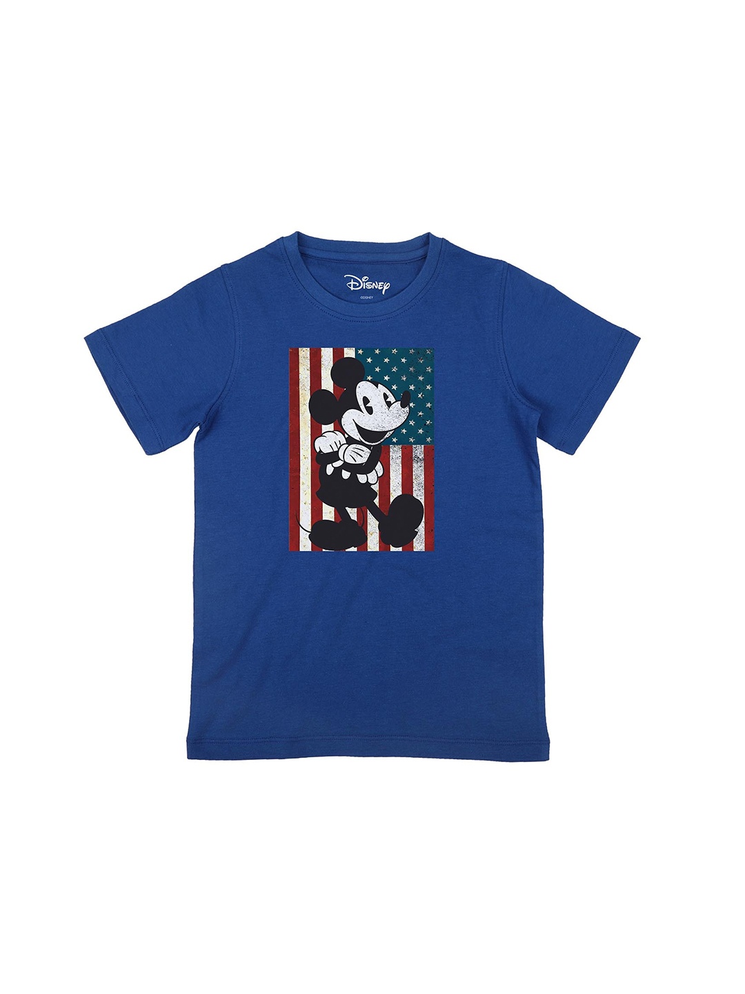 

Disney by Wear Your Mind Boys Blue Mickey Mouse Print Round Neck Cotton T-shirt