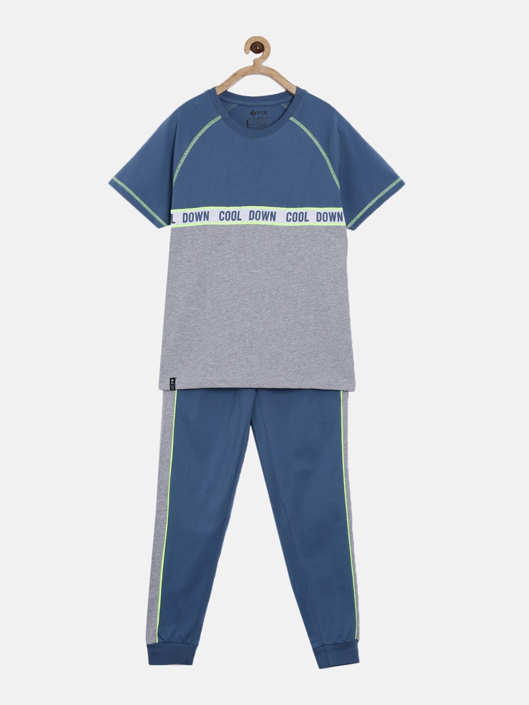 

3PIN Boys Blue & Grey Colourblocked T-shirt