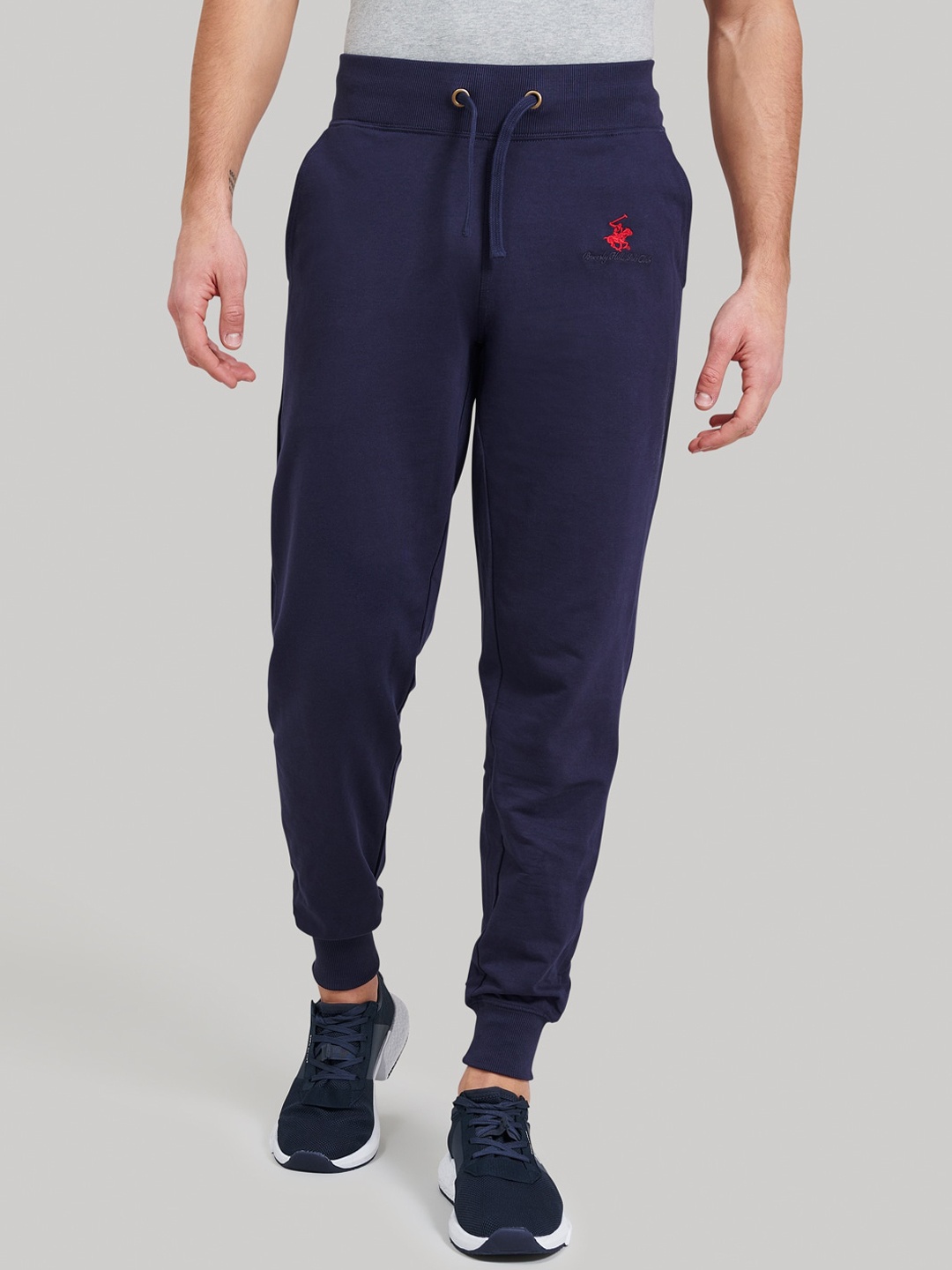 

Beverly Hills Polo Club Men Navy Blue Solid Cotton Joggers