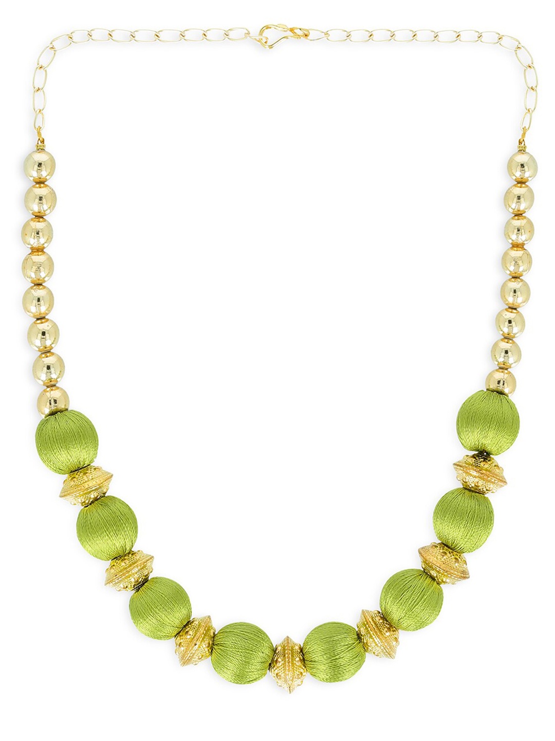 

AKSHARA Green & Gold-Toned Choker Necklace