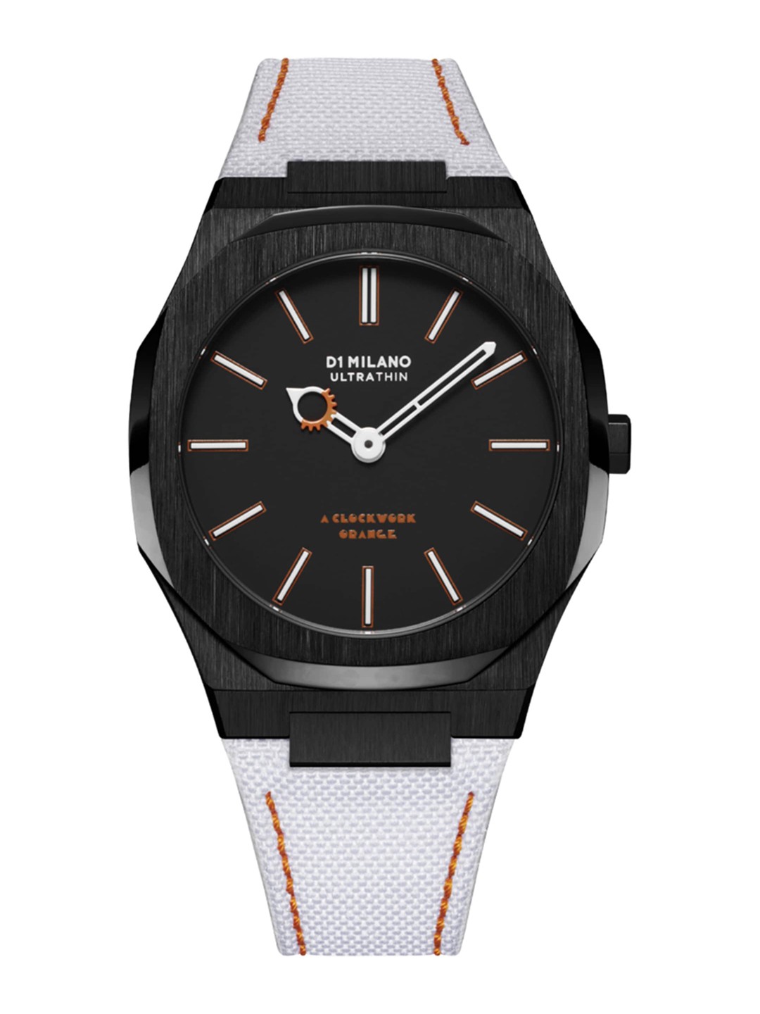 

D1 Milano Men Black Brass Printed Dial & White Straps Analogue Watch - UTNJCW