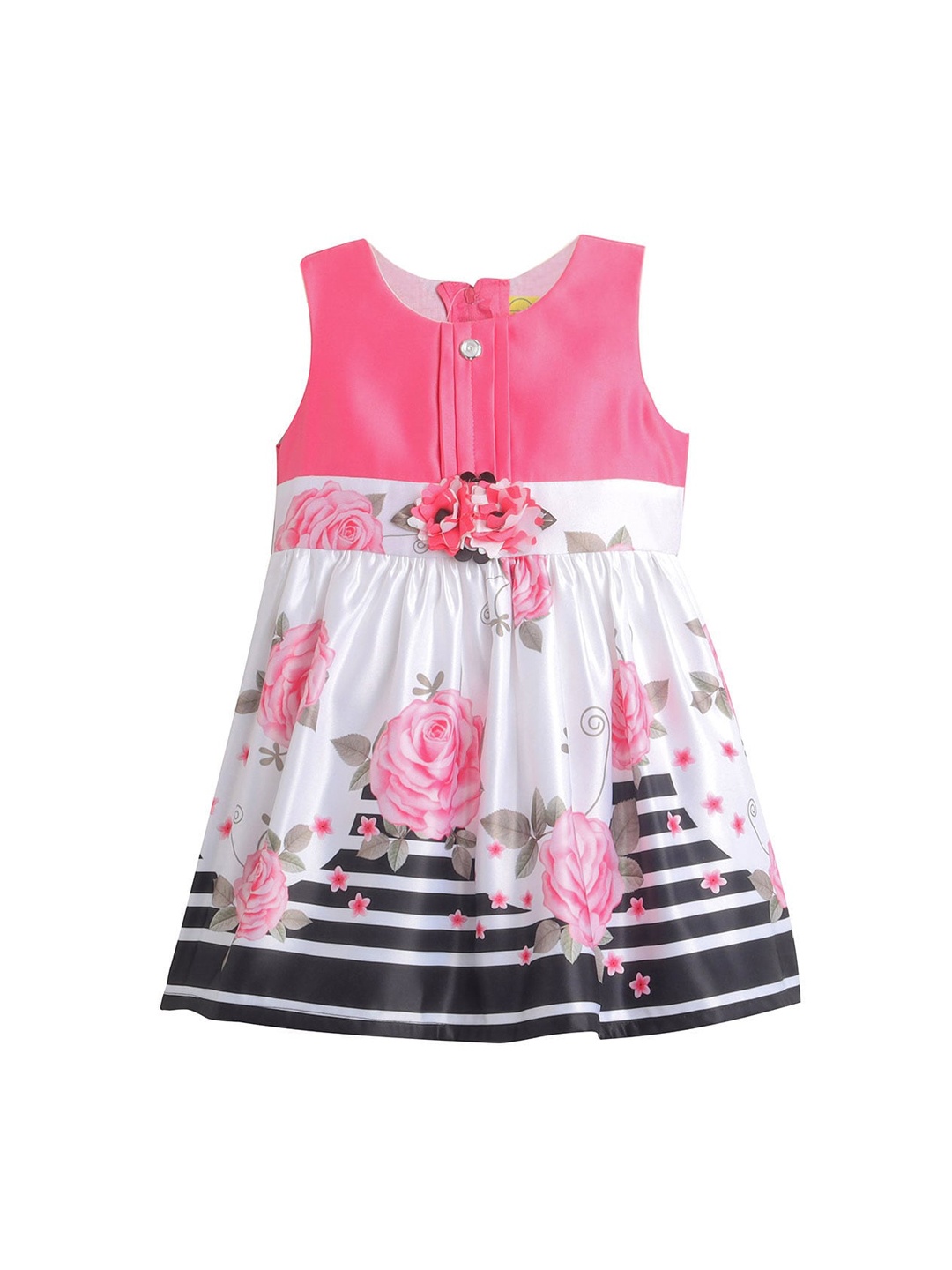 

The Magic Wand Fuchsia Floral Satin Dress