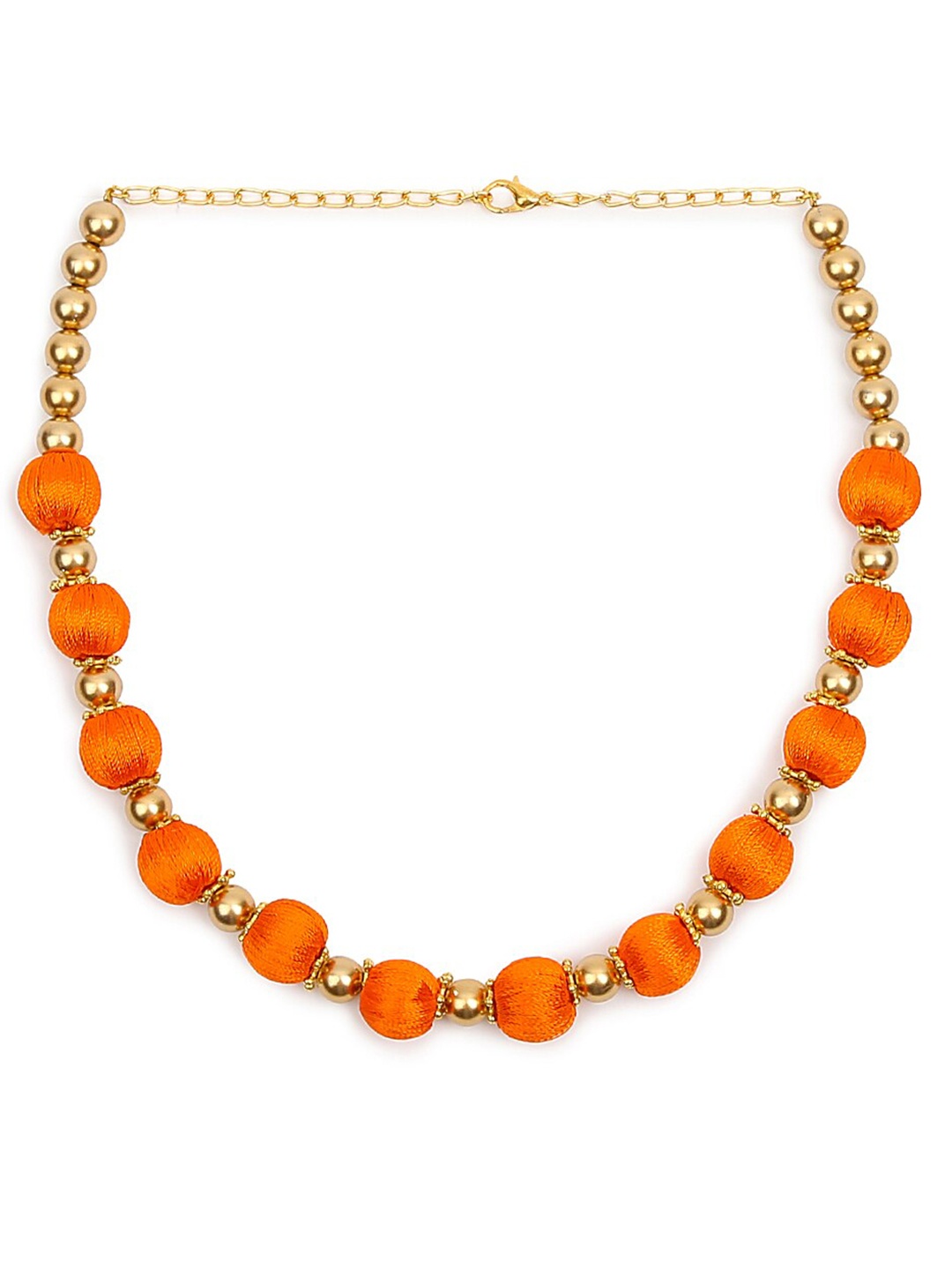 

AKSHARA Orange & Gold-Toned Choker Necklace