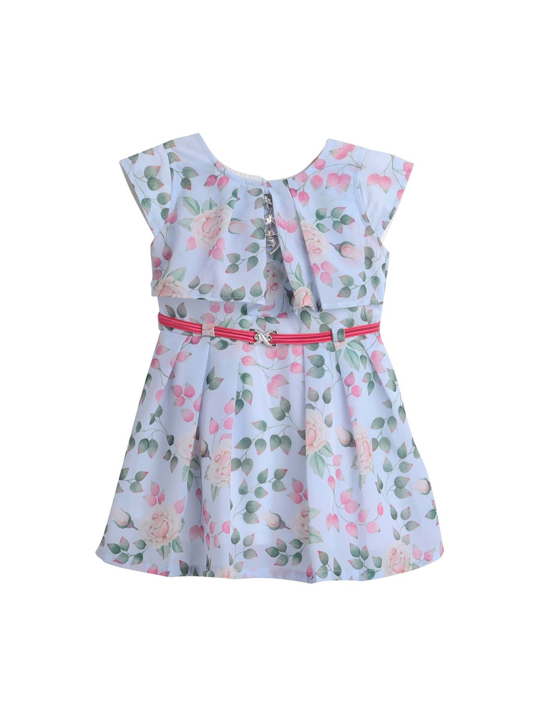 The Magic Wand Blue Floral Chiffon Dress