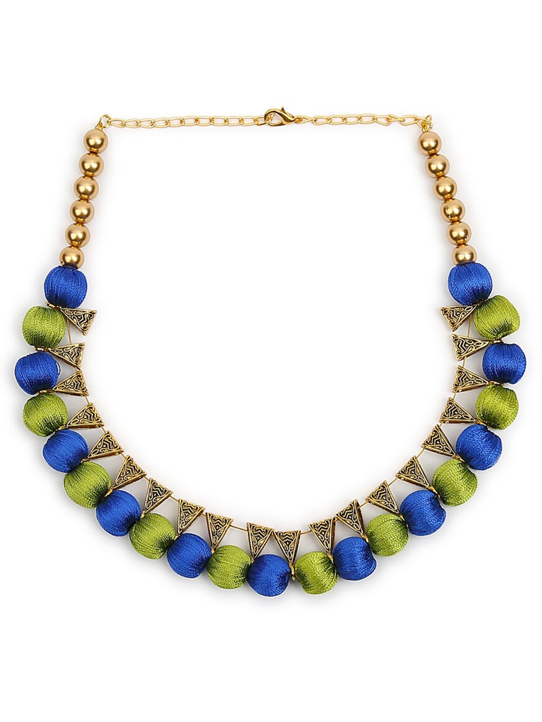 

AKSHARA Gold-Toned & Green Choker Necklace