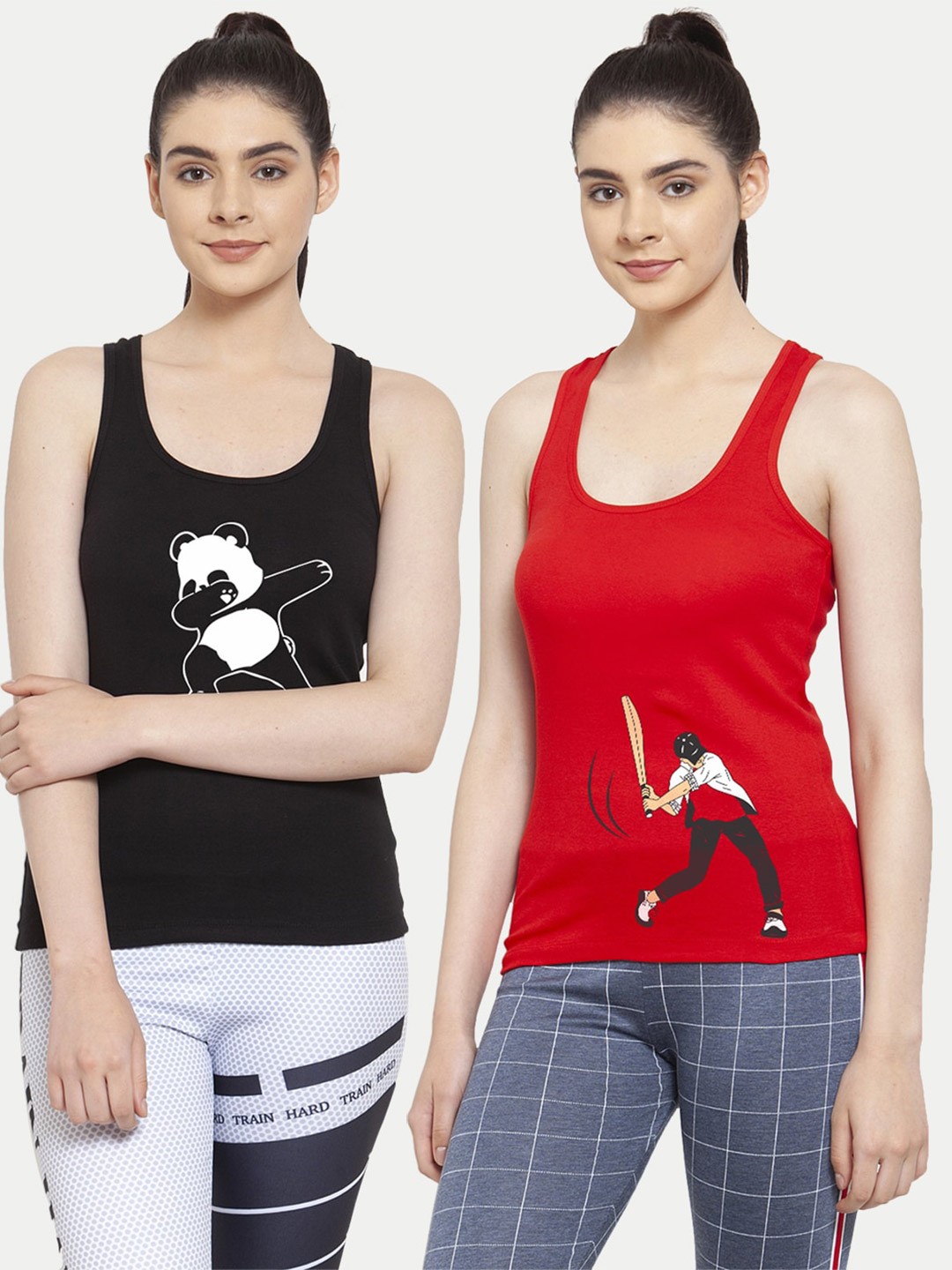 

Friskers Black & Red Pack of 2 Tank Top
