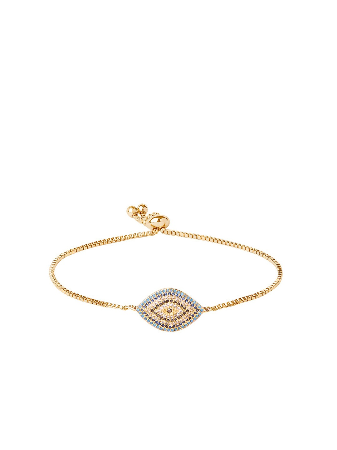 

Moon Dust Women White Brass Cubic Zirconia Gold-Plated Charm Bracelet