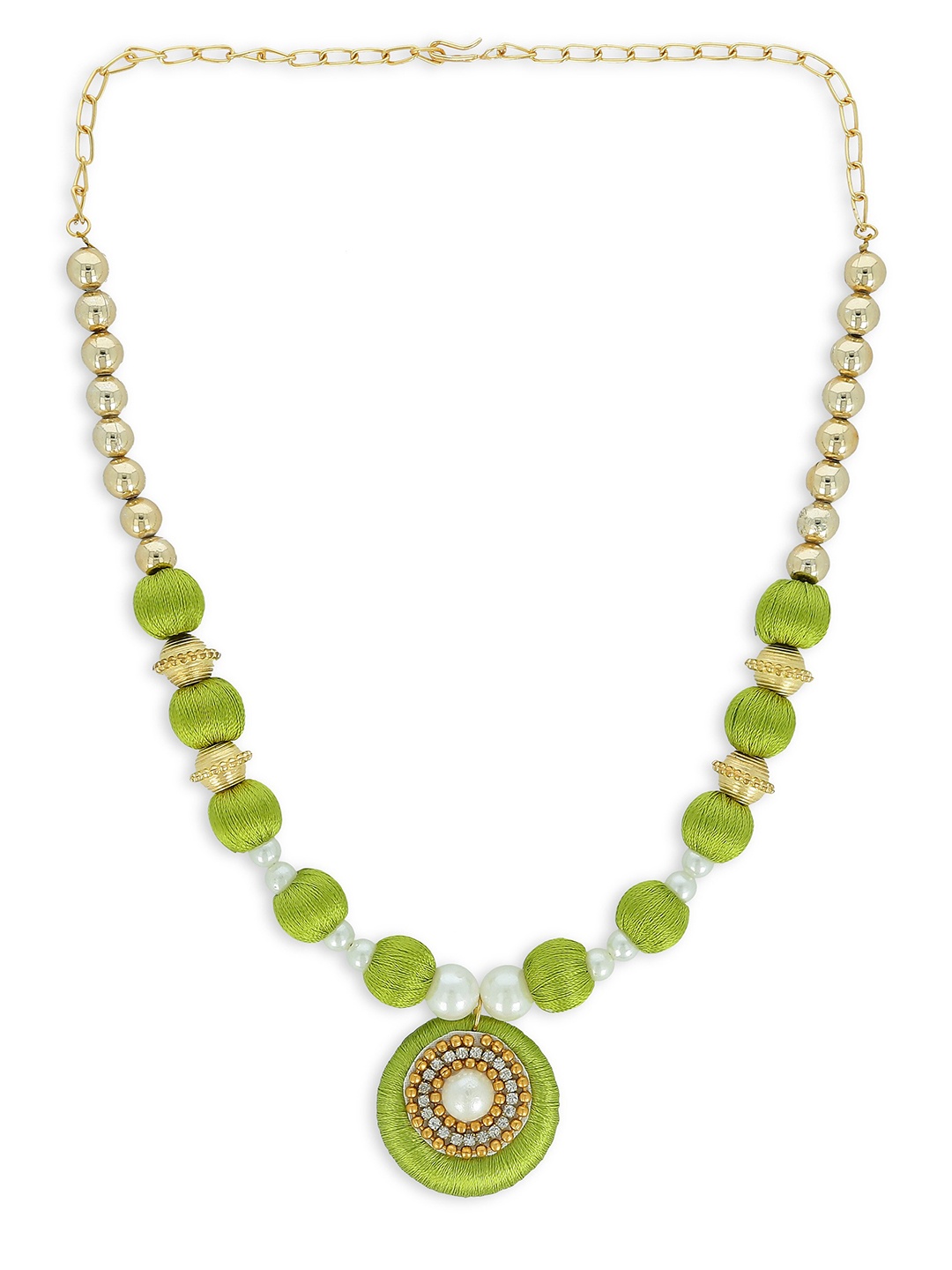 

AKSHARA Green & Gold-Toned Choker Necklace