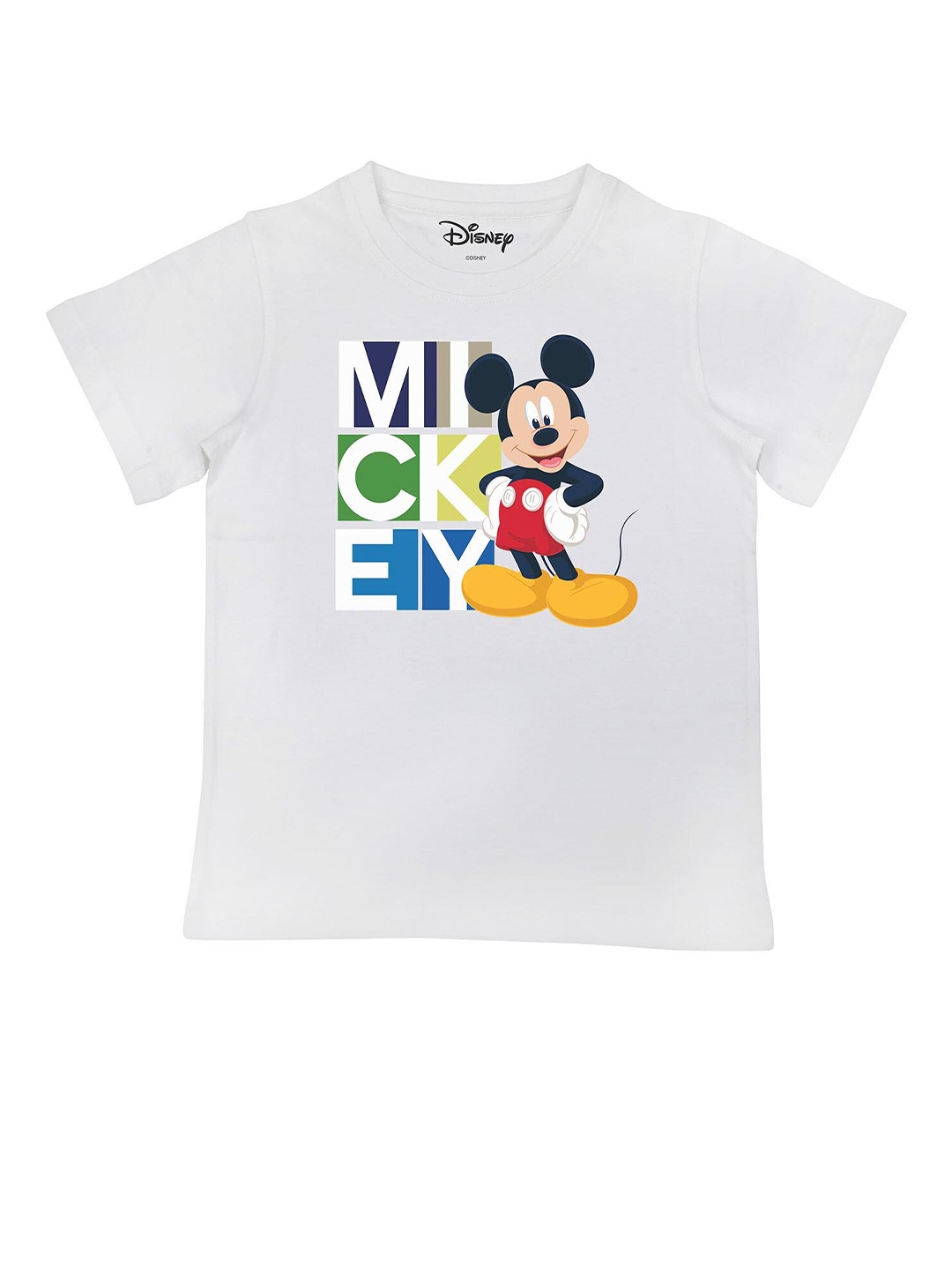 Disney by Wear Your Mind Boys White Printed V-Neck T-shirt