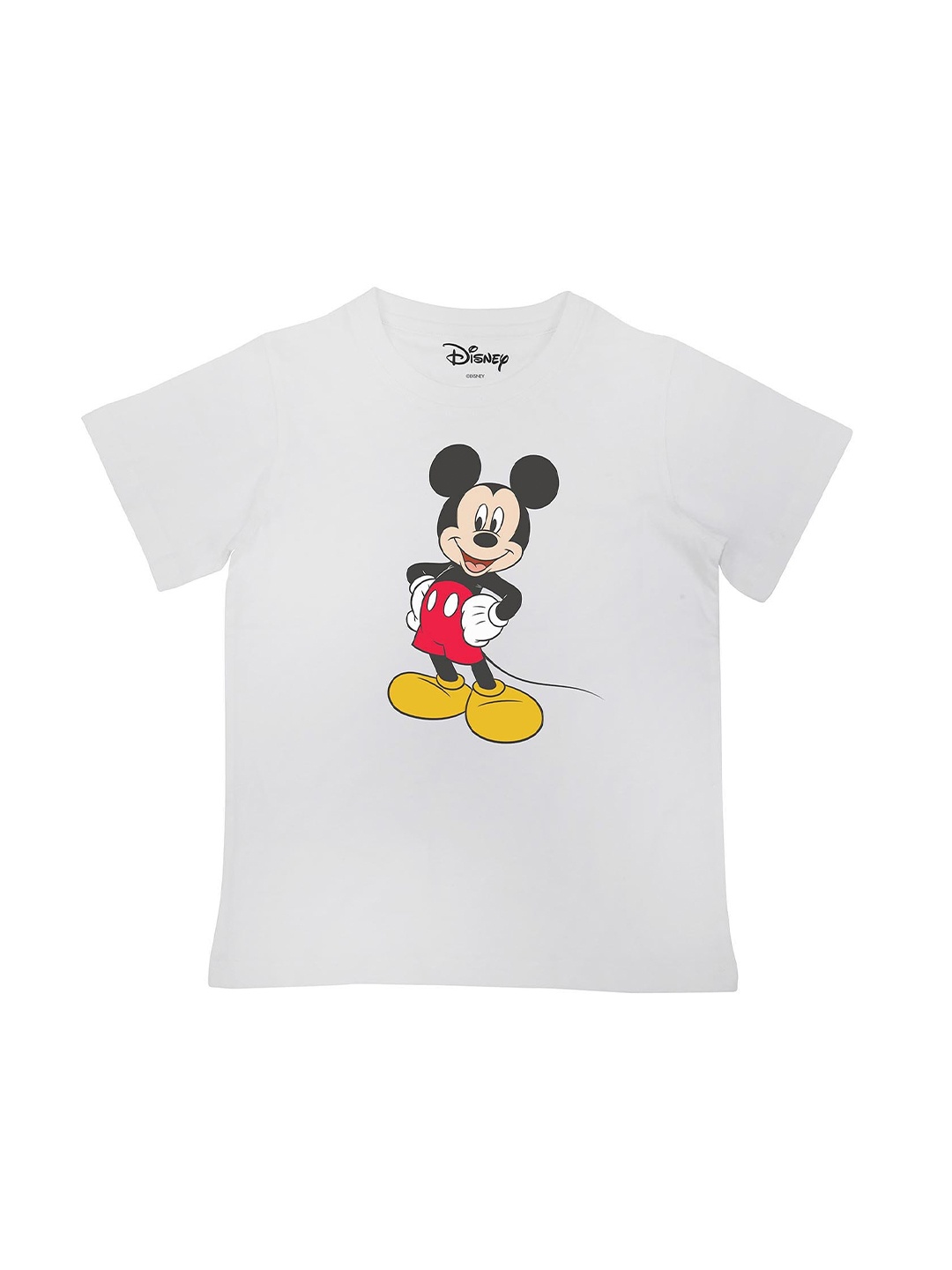 

Disney by Wear Your Mind Boys White Mickey Mouse Printed Cotton Pure Cotton T-shirt