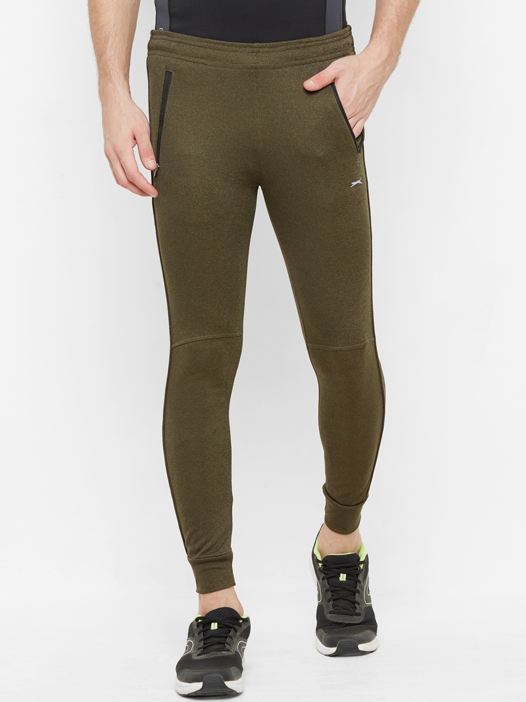 

Black Panther Men Olive Green Solid Slim-Fit Joggers