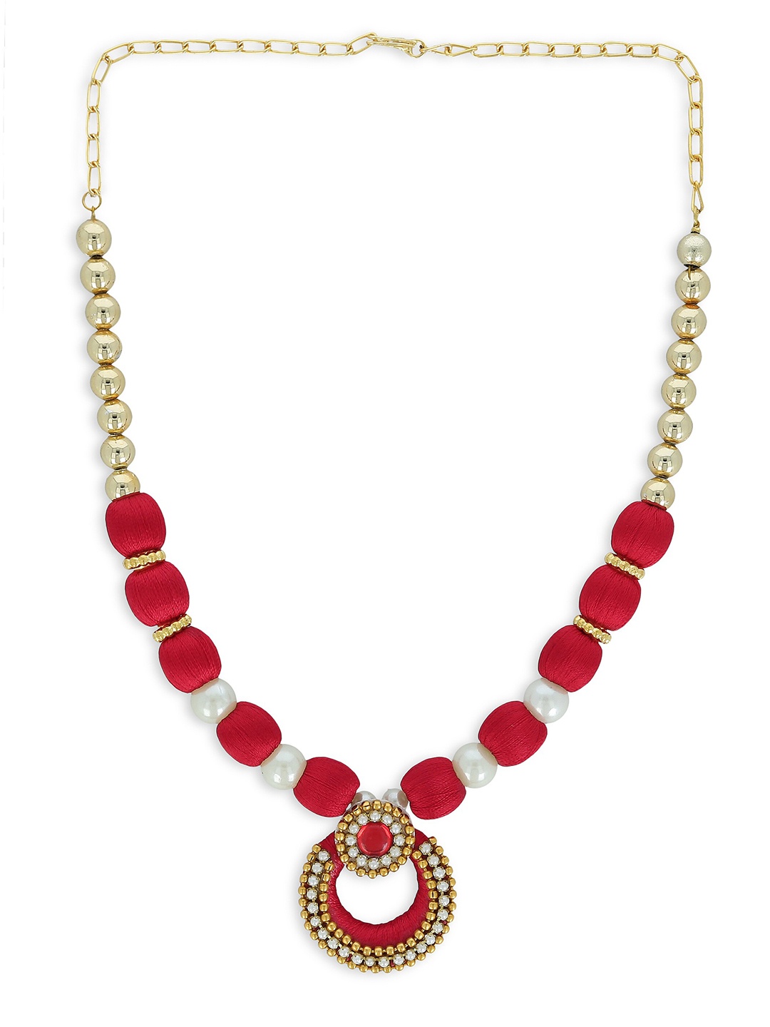 

AKSHARA Red & White Choker Necklace