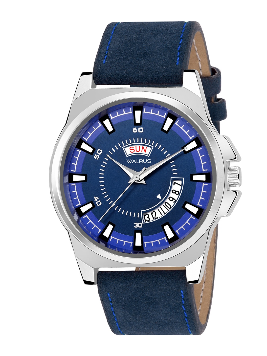 

Walrus Men Blue Brass Printed Dial & Blue Straps Analogue Watch