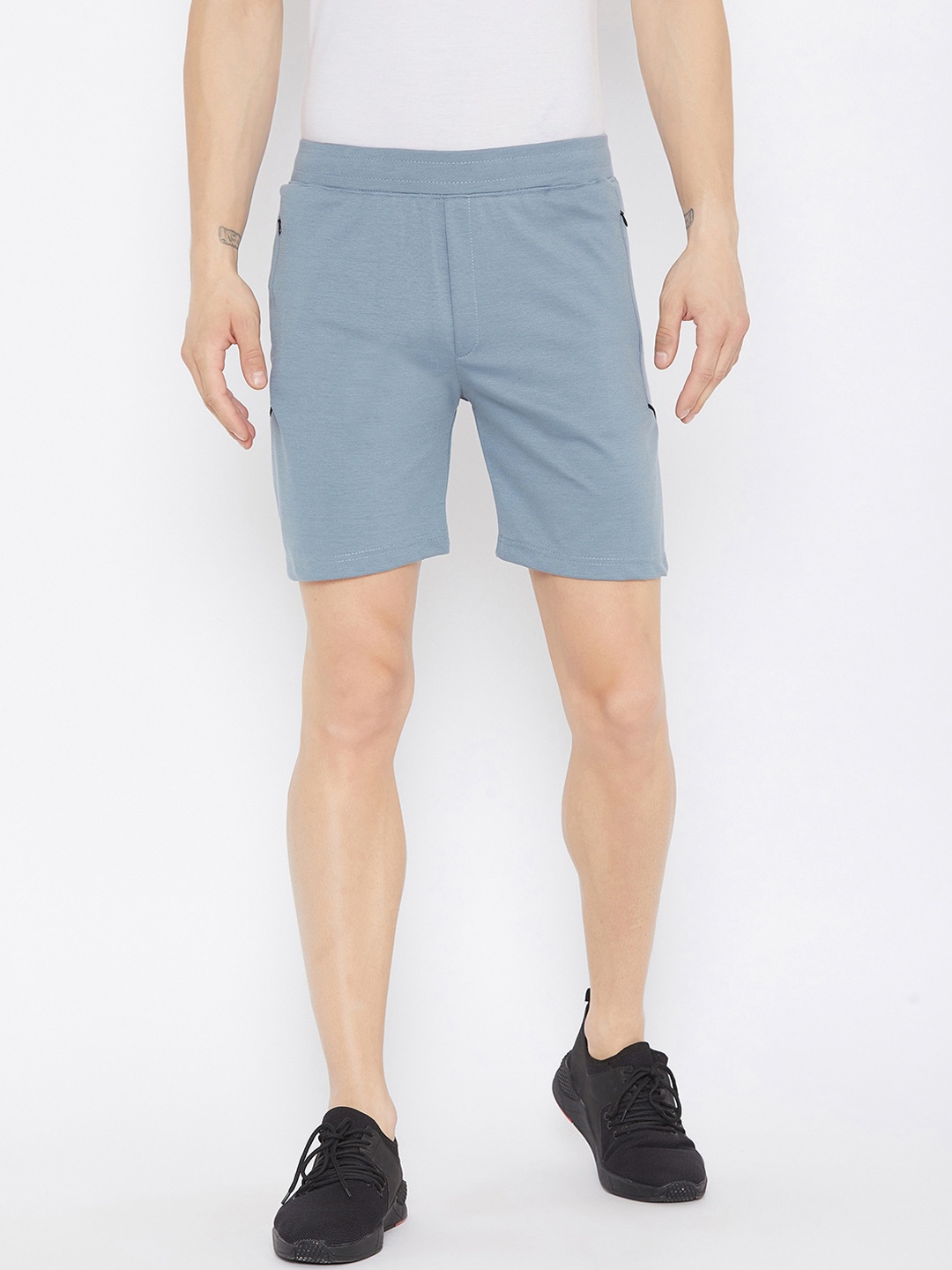 

Okane Men Blue Mid-Rise Sports Shorts