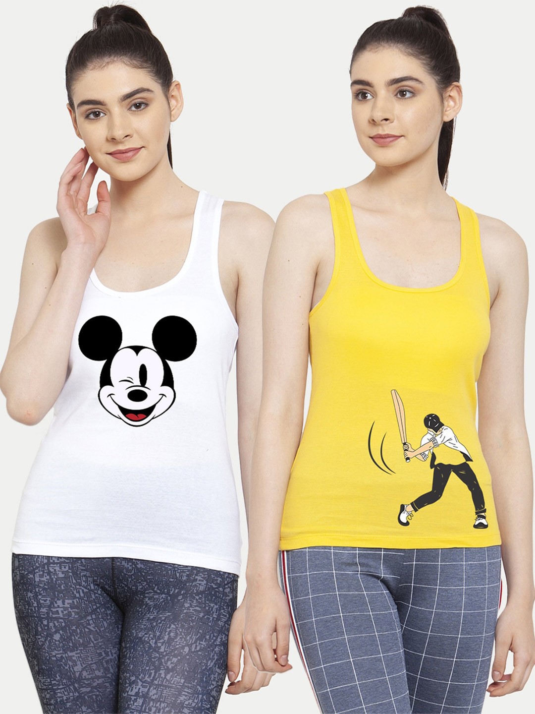 

Friskers White & Yellow Pack of 2 Tank Top