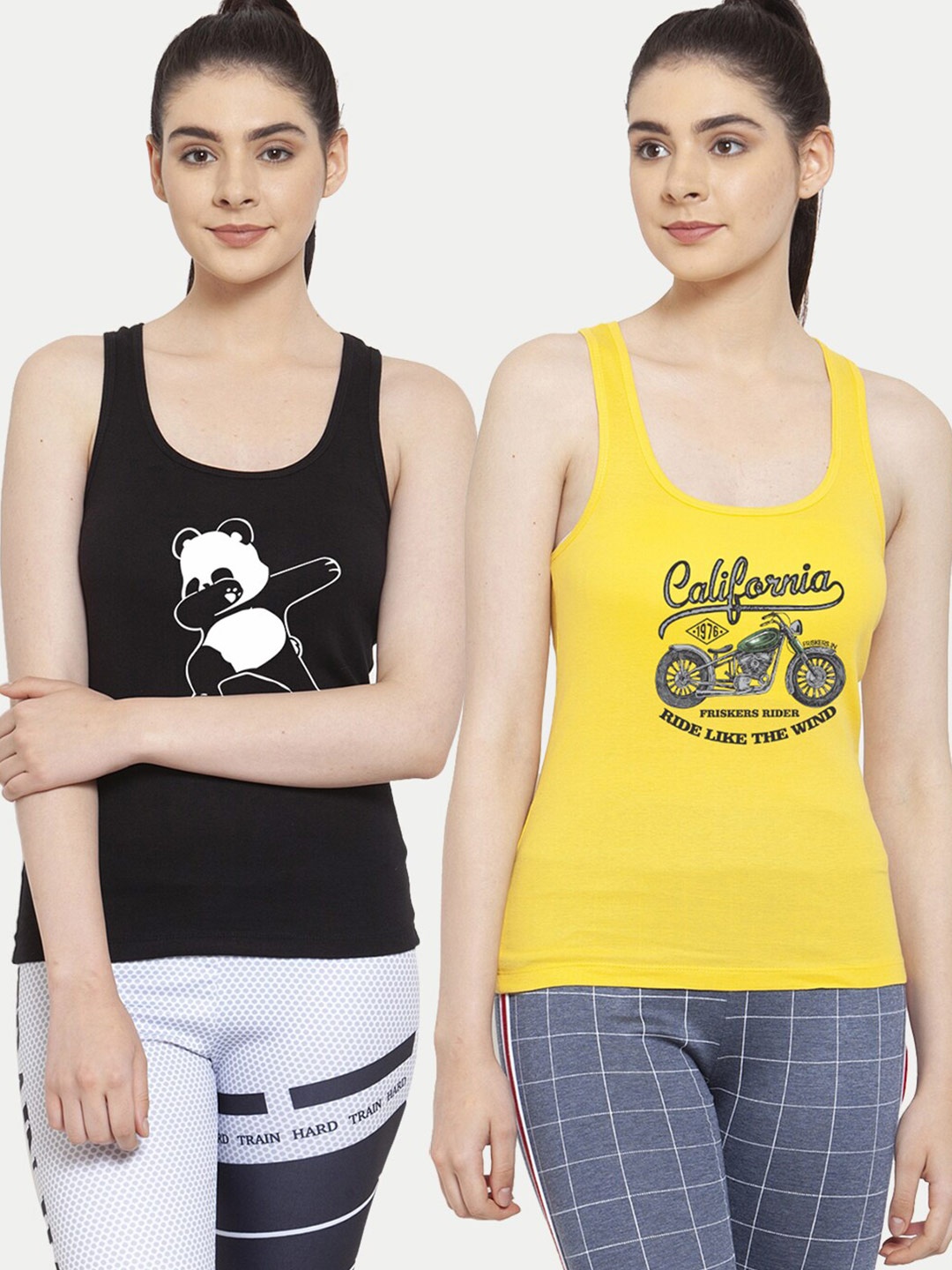 

Friskers Set of 2 Black & Yellow Kung Fu Panda Featured Tank Top