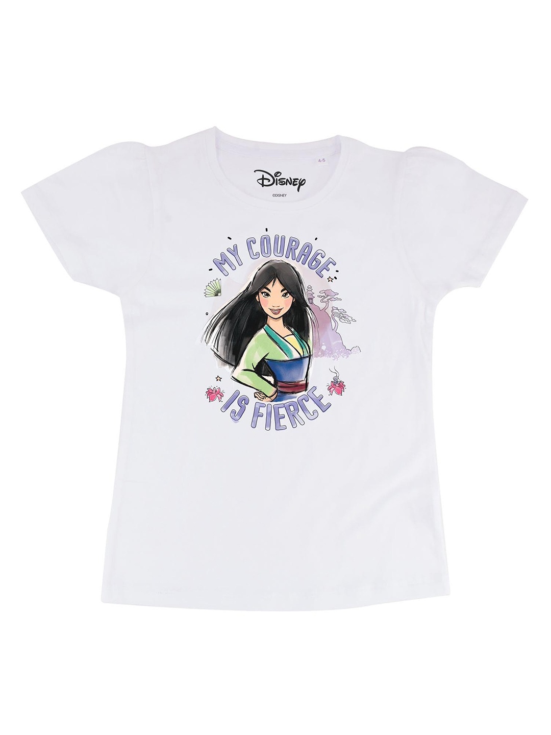 

Disney by Wear Your Mind Girls White & Blue Regular Top