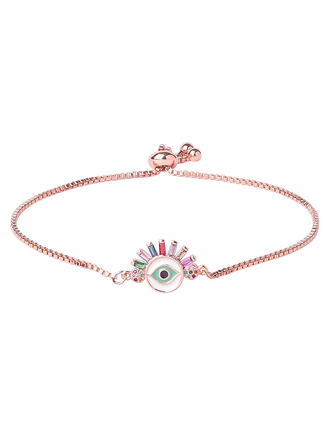 

Moon Dust Women Rose Gold Brass American Diamond Rose Gold-Plated Charm Bracelet