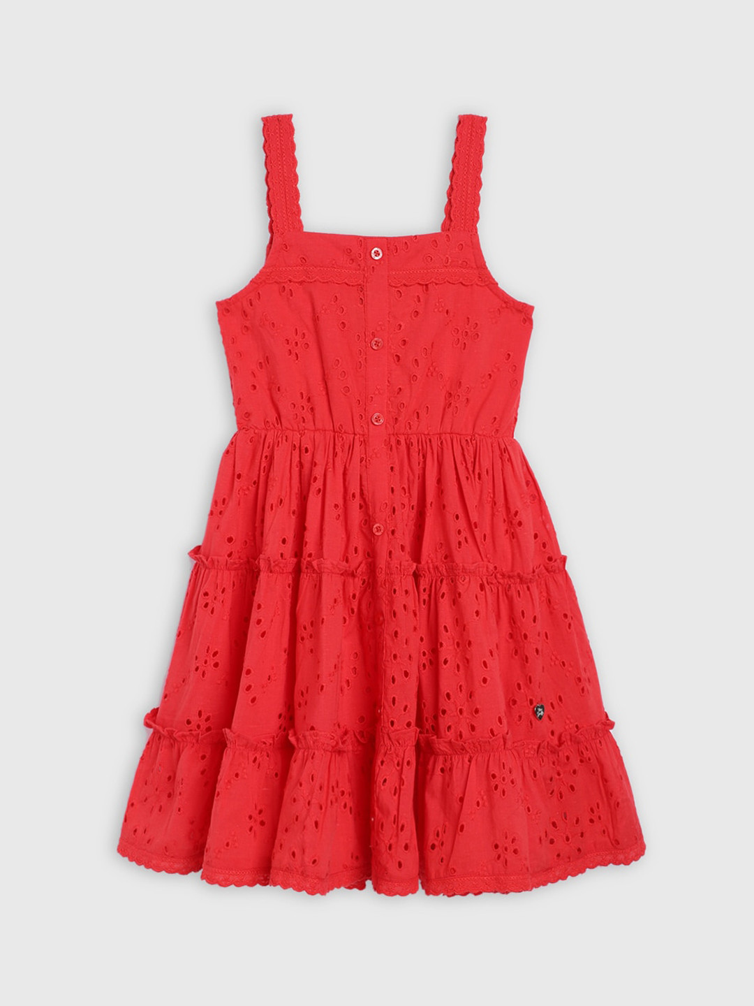 

Blue Giraffe Girls Red Tiered Dress