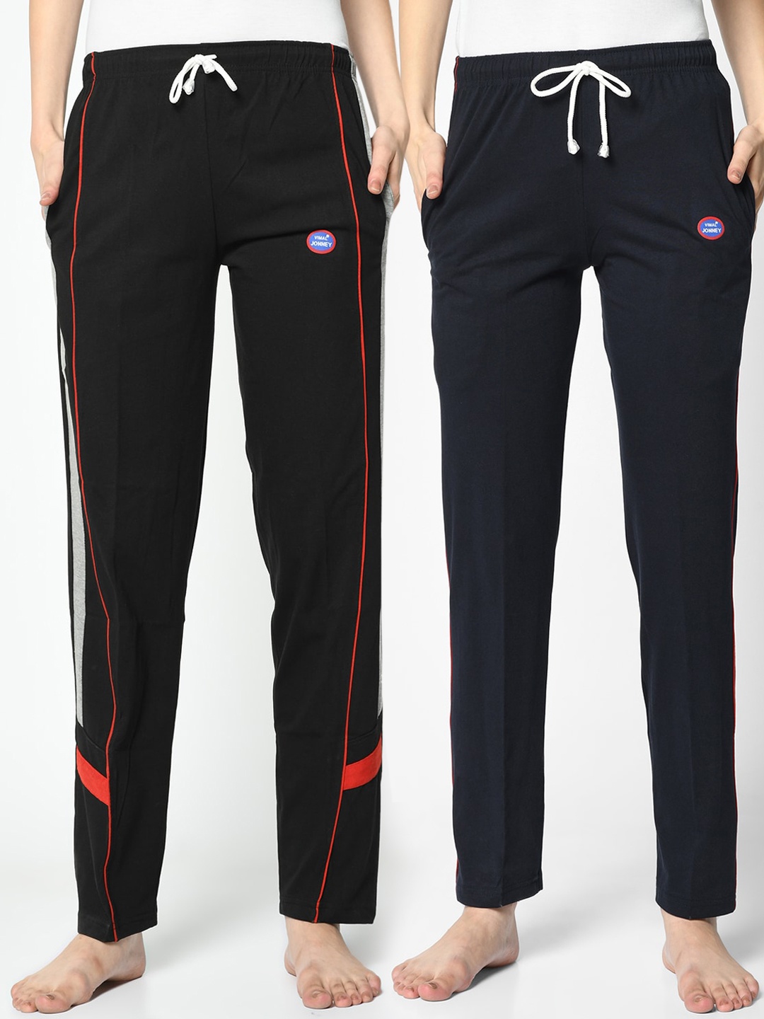 

VIMAL JONNEY Women Pack Of 2 Solid Lounge Pants, Navy blue