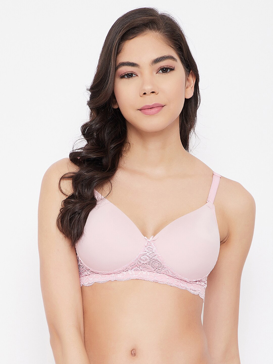 

Clovia Pink Full Coverage Lightly Padded T-shirt Bra BR1806O2236E