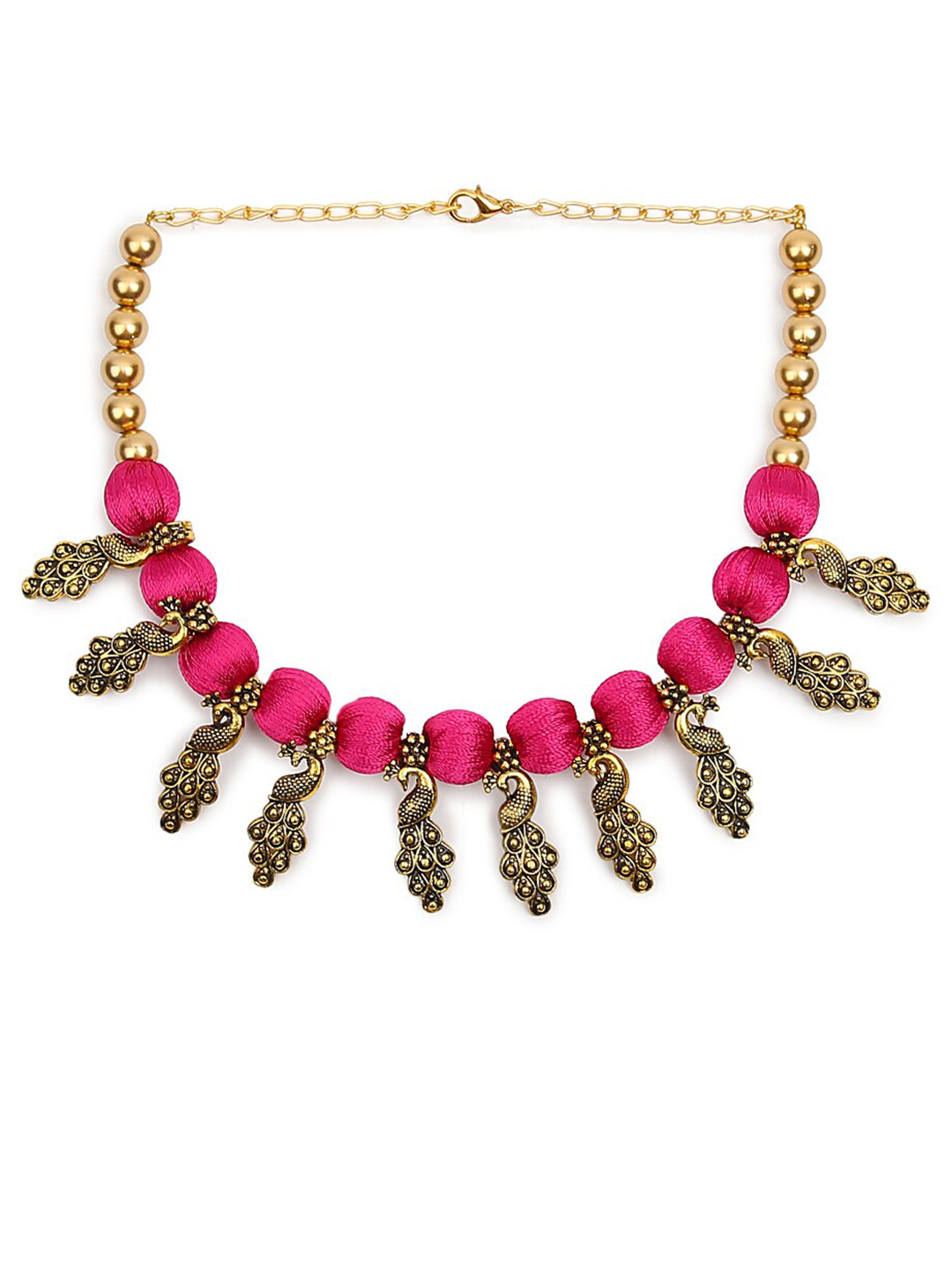 

AKSHARA Pink & Gold-Toned Choker Necklace