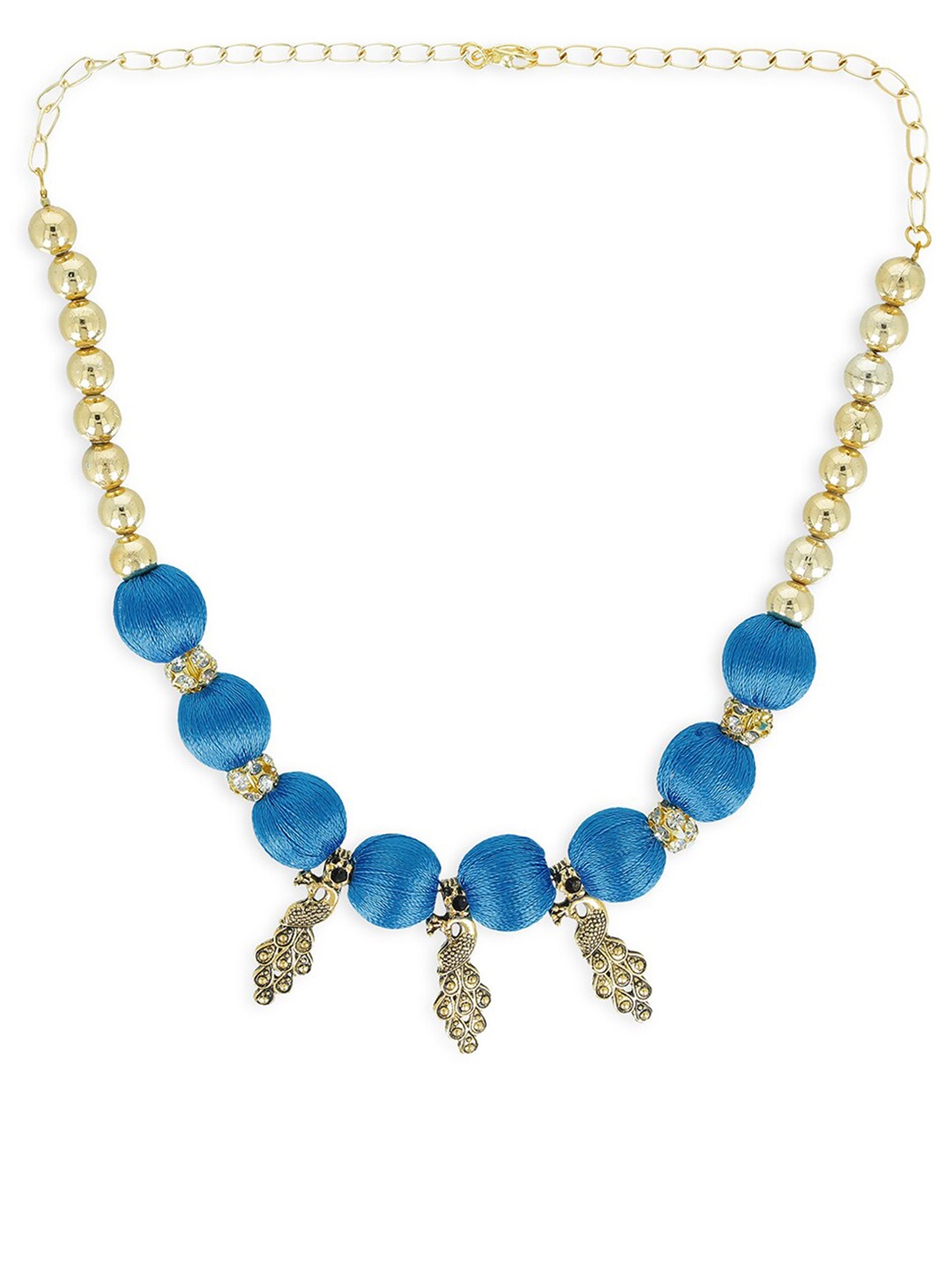

AKSHARA Blue & Gold-Toned Choker Handcrafted Necklace
