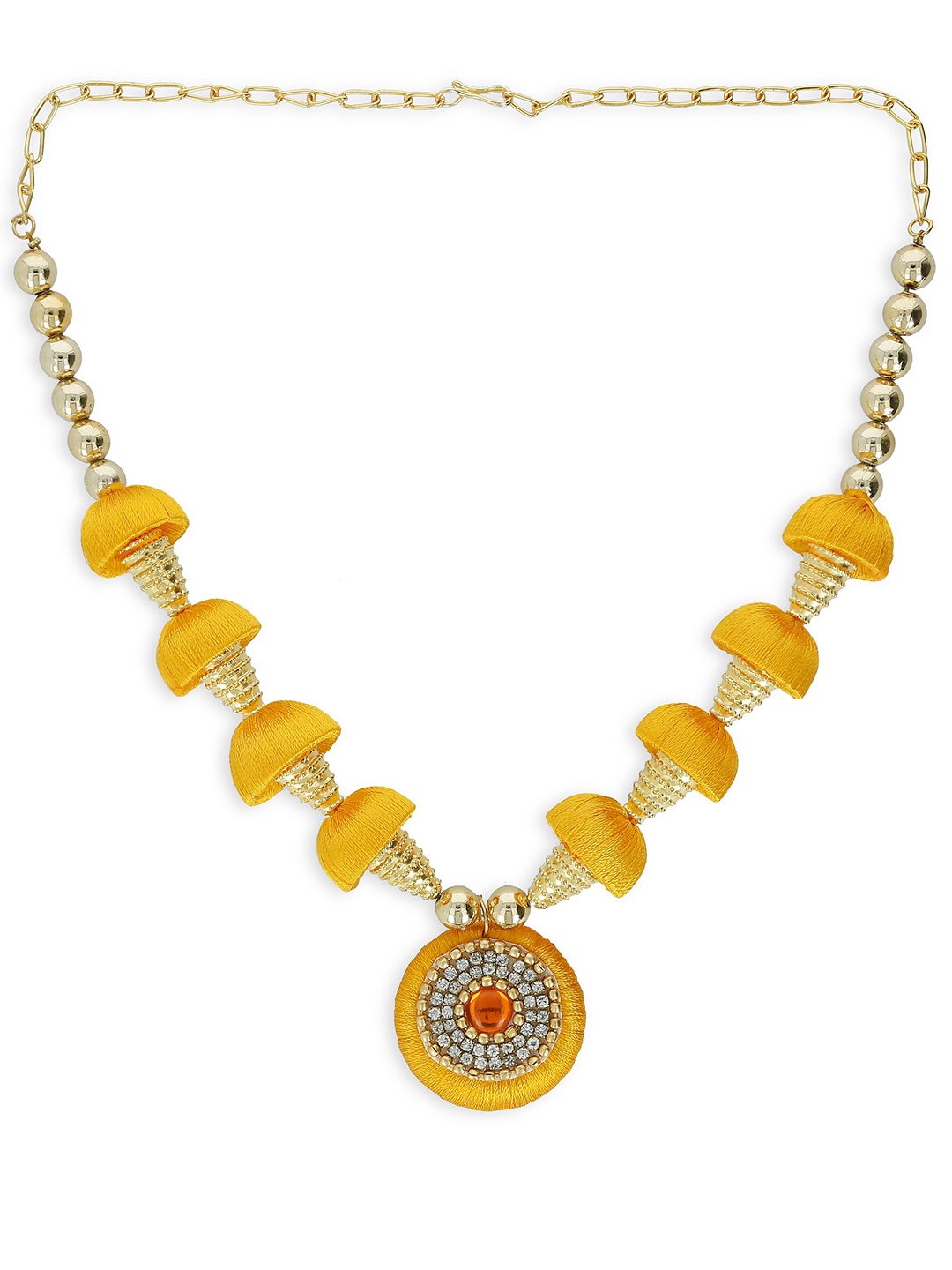 

AKSHARA Gold-Toned & Yellow Choker Necklace