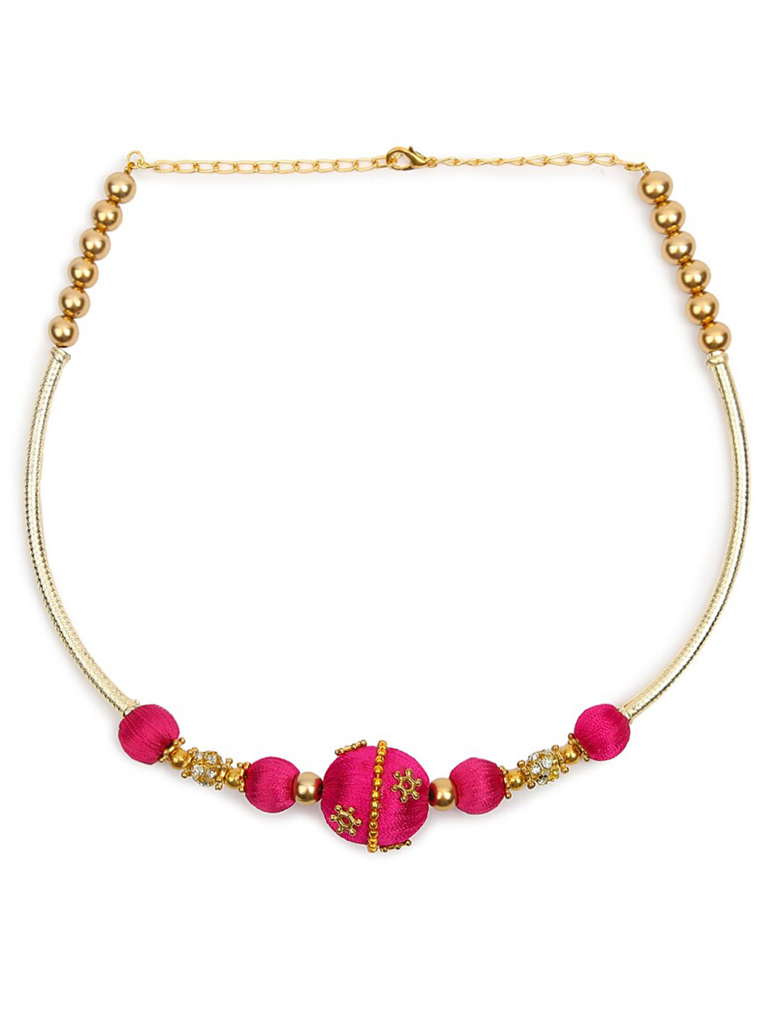 

AKSHARA Pink & Gold-Toned Choker Necklace