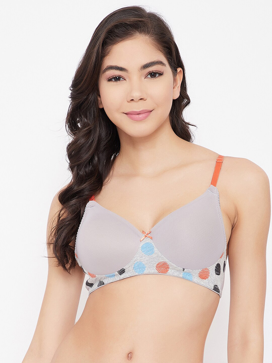 

Clovia Padded Non-Wired Full Cup Multiway T-shirt Bra, Grey