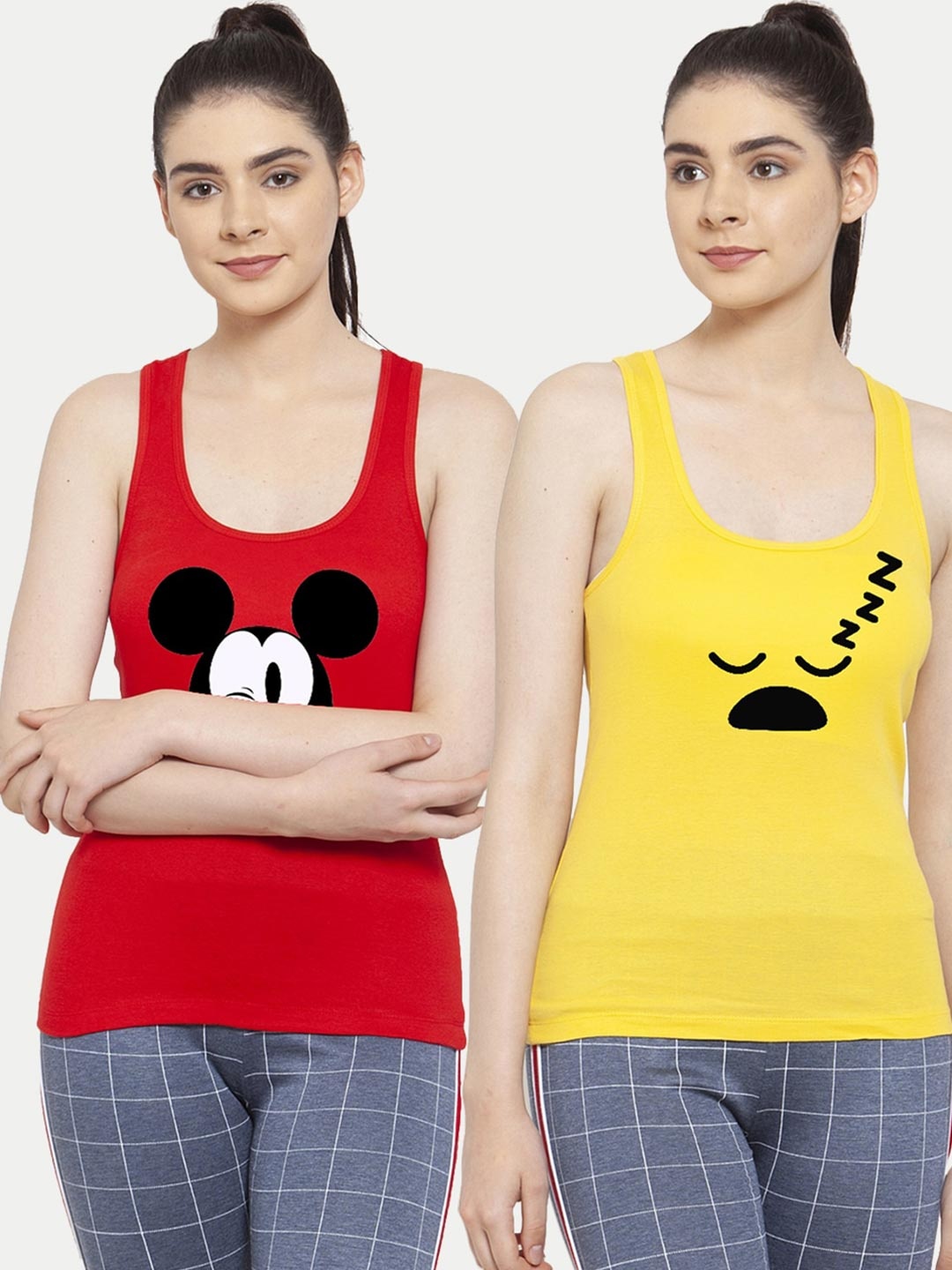 

Friskers Pack of 2 Printed Tank Tops, Red