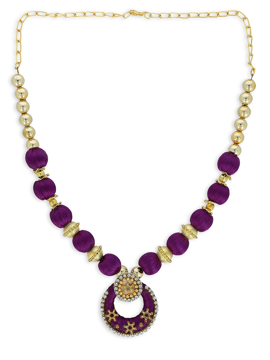 

AKSHARA Purple & Gold-Toned Choker Necklace