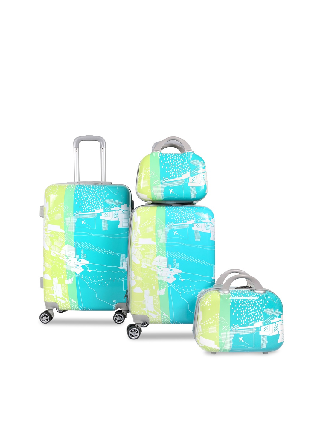

Polo Class Set of 2 Green Travel Trolley Bag with 2 Vanity Bag