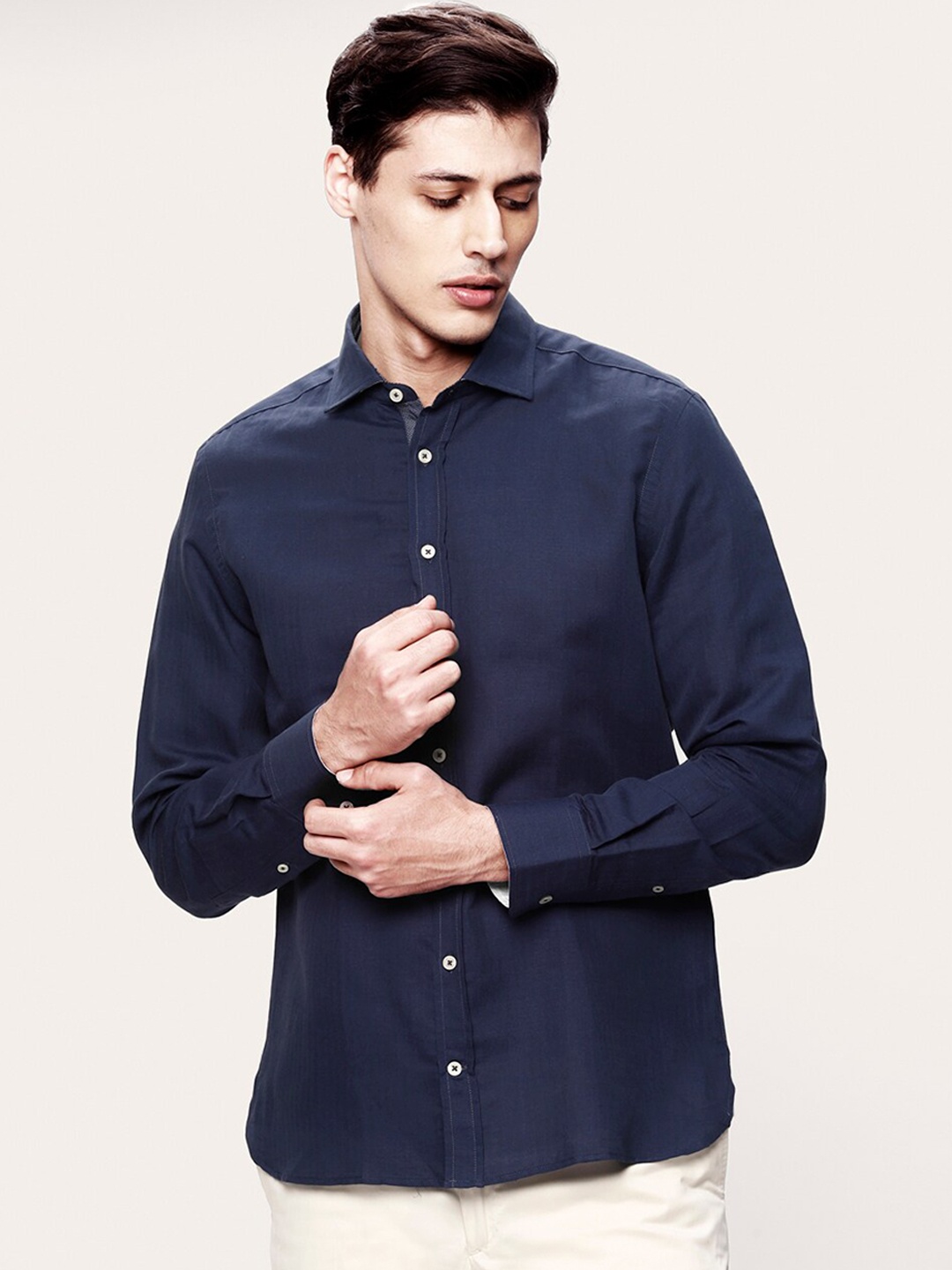 

HACKETT LONDON Men Navy Blue Casual Shirt