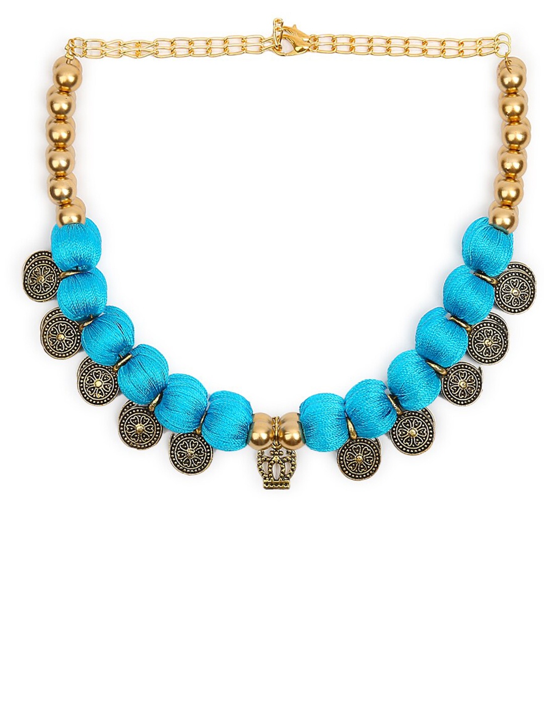 

AKSHARA Blue & Gold-Toned Choker Necklace