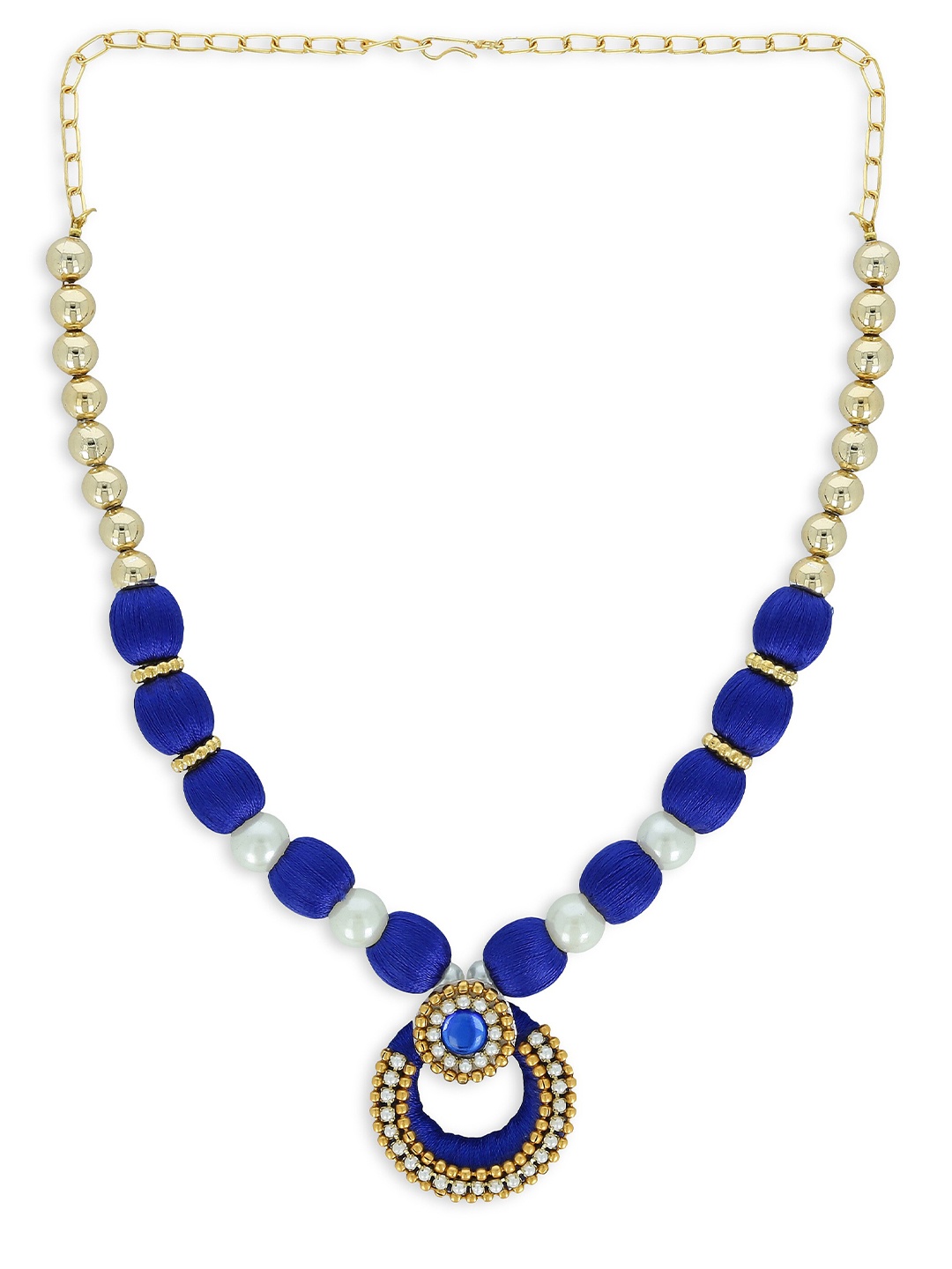 

AKSHARA Blue & Gold-Toned Handcrafted Necklace