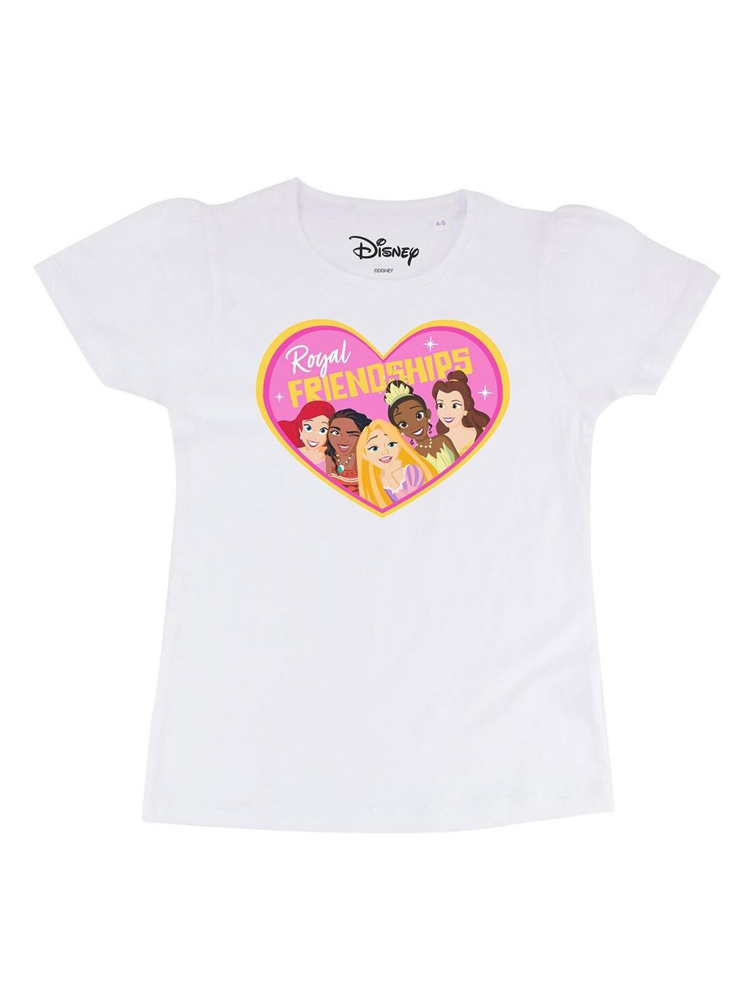 

Disney by Wear Your Mind White Princess Printed Cotton Regular Top