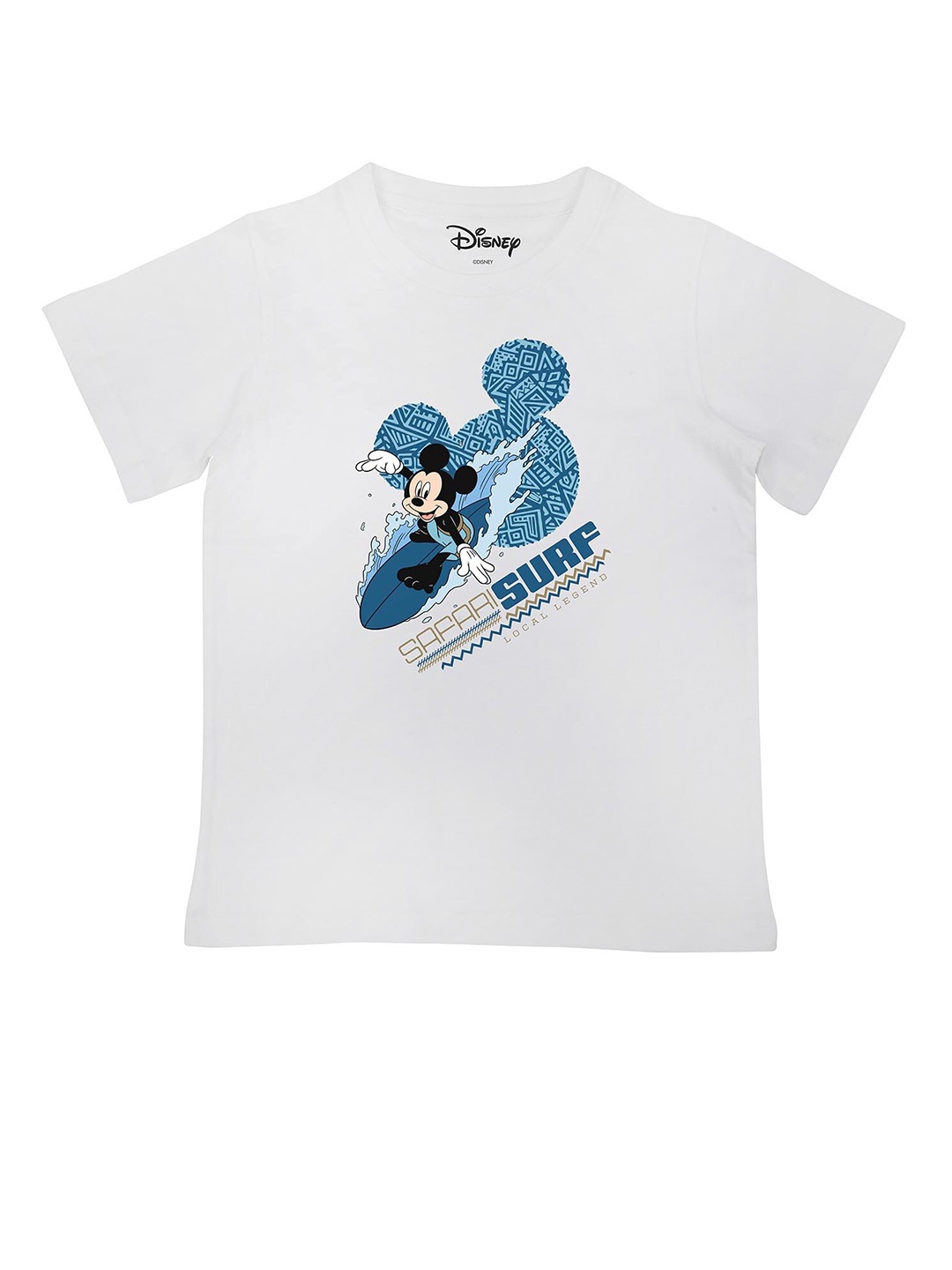 

Disney by Wear Your Mind Boys White Printed V-Neck T-shirt