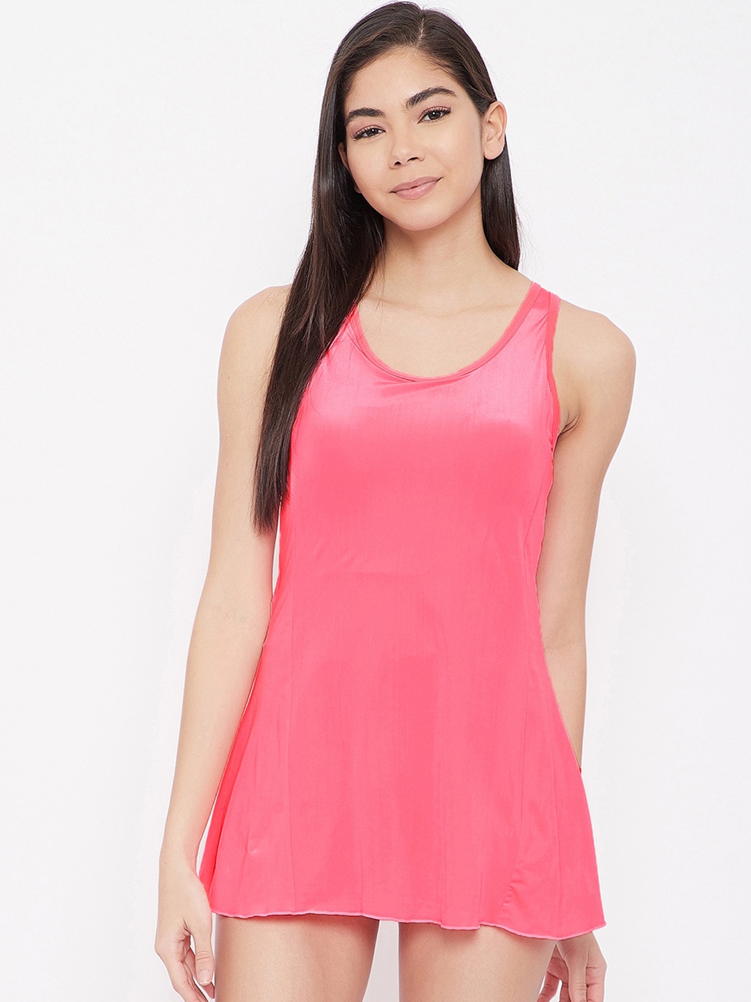 

Clovia Women Pink Solid Swimming Dress