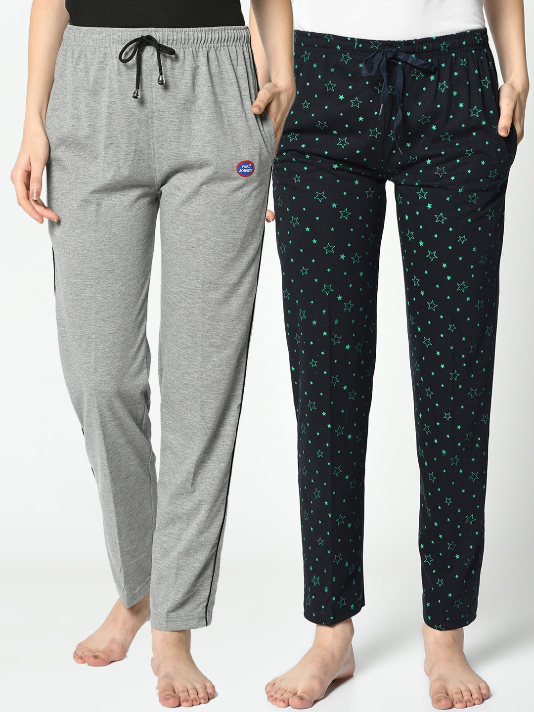 

VIMAL JONNEY Women Pack Of 2 Lounge Pants, Grey