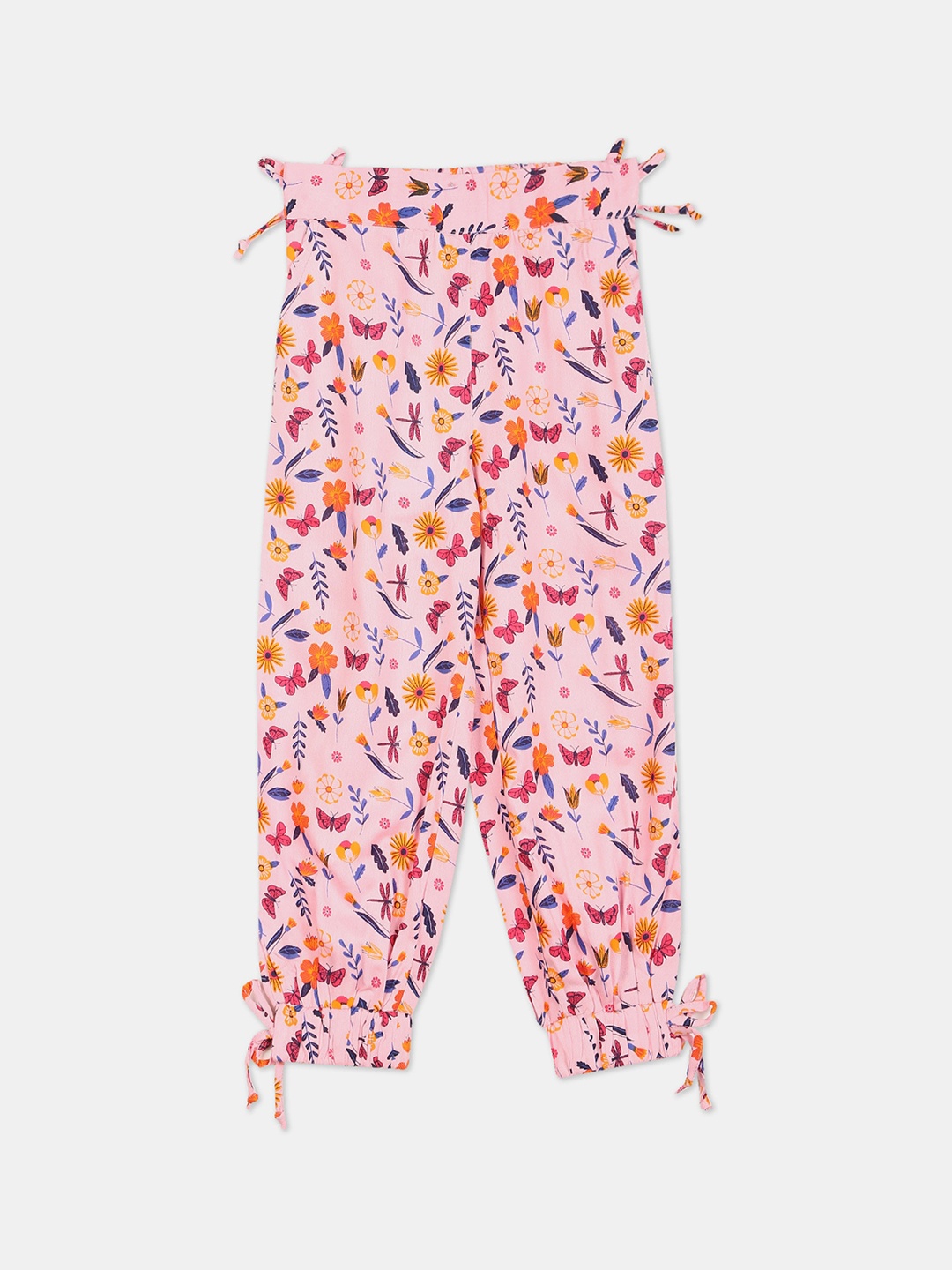 

Cherokee Girls Pink Floral Printed Pleated Trousers