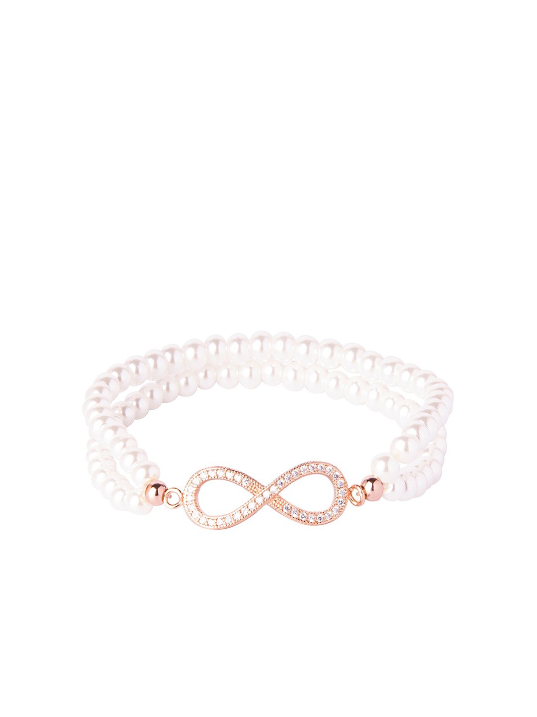 

Moon Dust Women Rose Gold & White Brass American Diamond Rose Gold-Plated Charm Bracelet