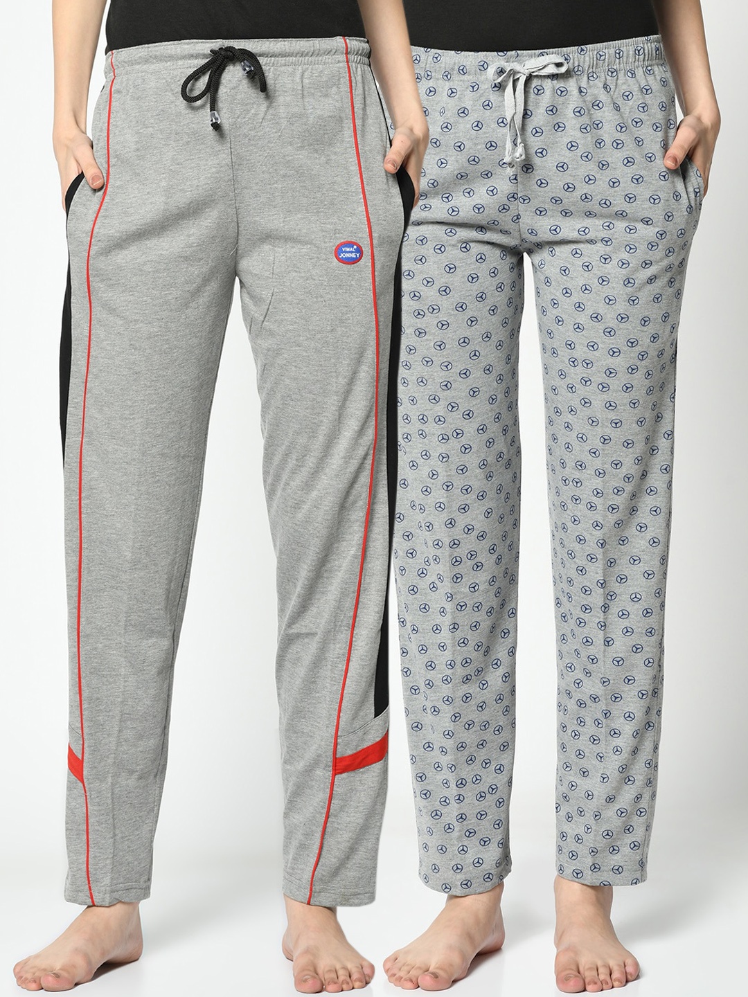 

VIMAL JONNEY Women Pack Of 2 Lounge Pants, Grey