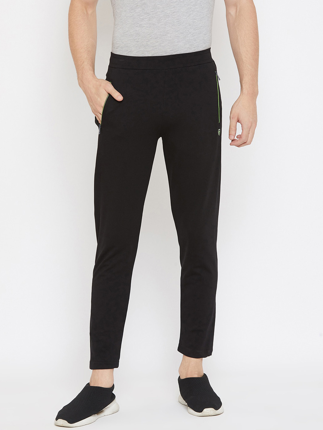 

Okane Men Black Solid Track Pants